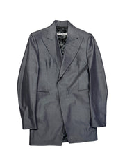00s Dirk Bikkembergs Blazer Velcro-Closure Glanz Made In Italy Silber Metallic 48 S-M