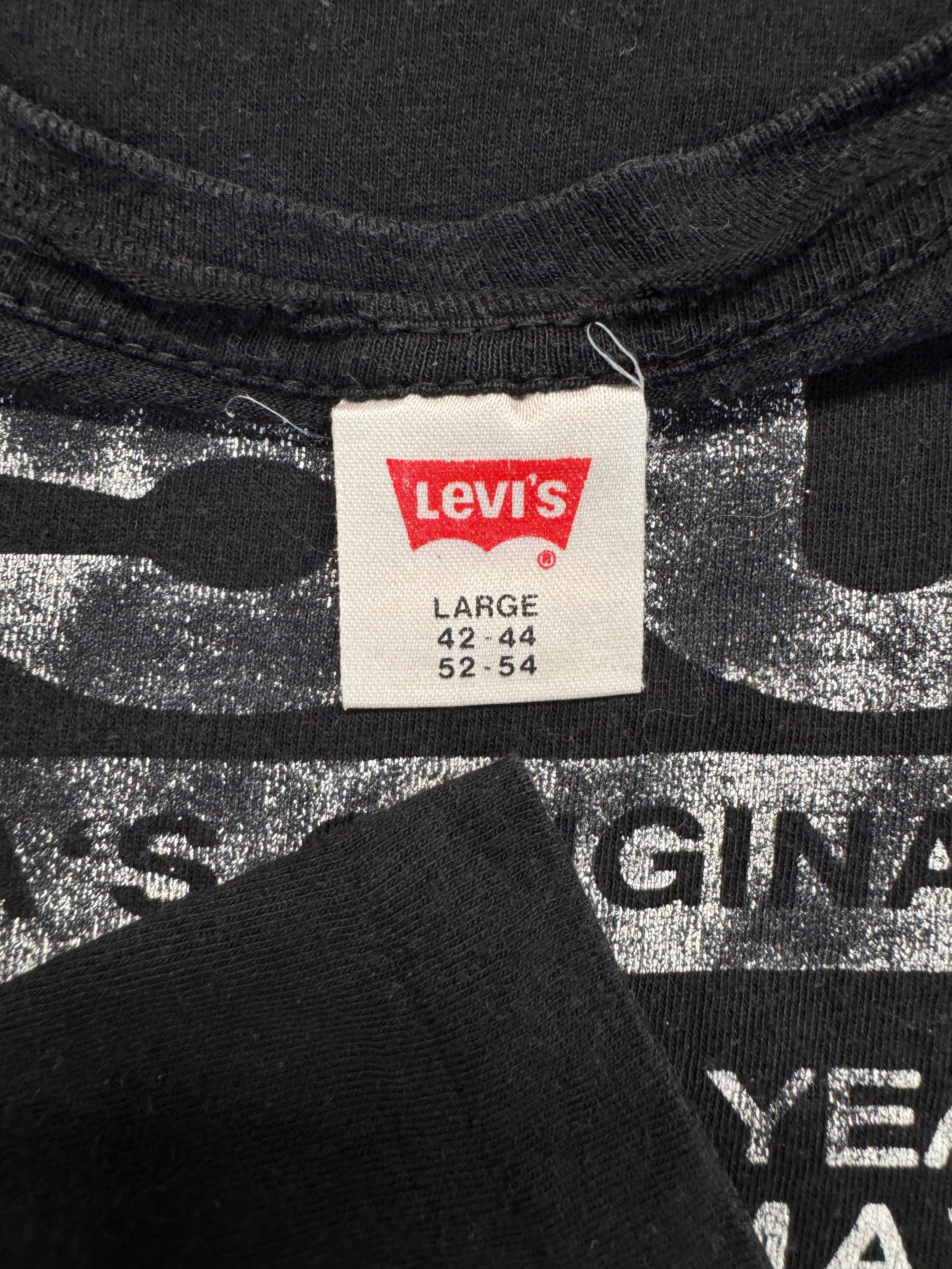 90s Levis Promo Shirt "Shrink to fit 501" Single Stitch Schwarz