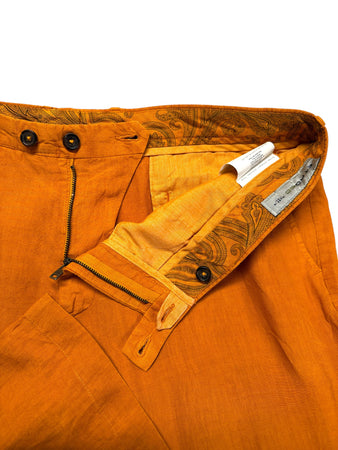 Etro Leinenhose Made In Italy Orange 58 XXL
