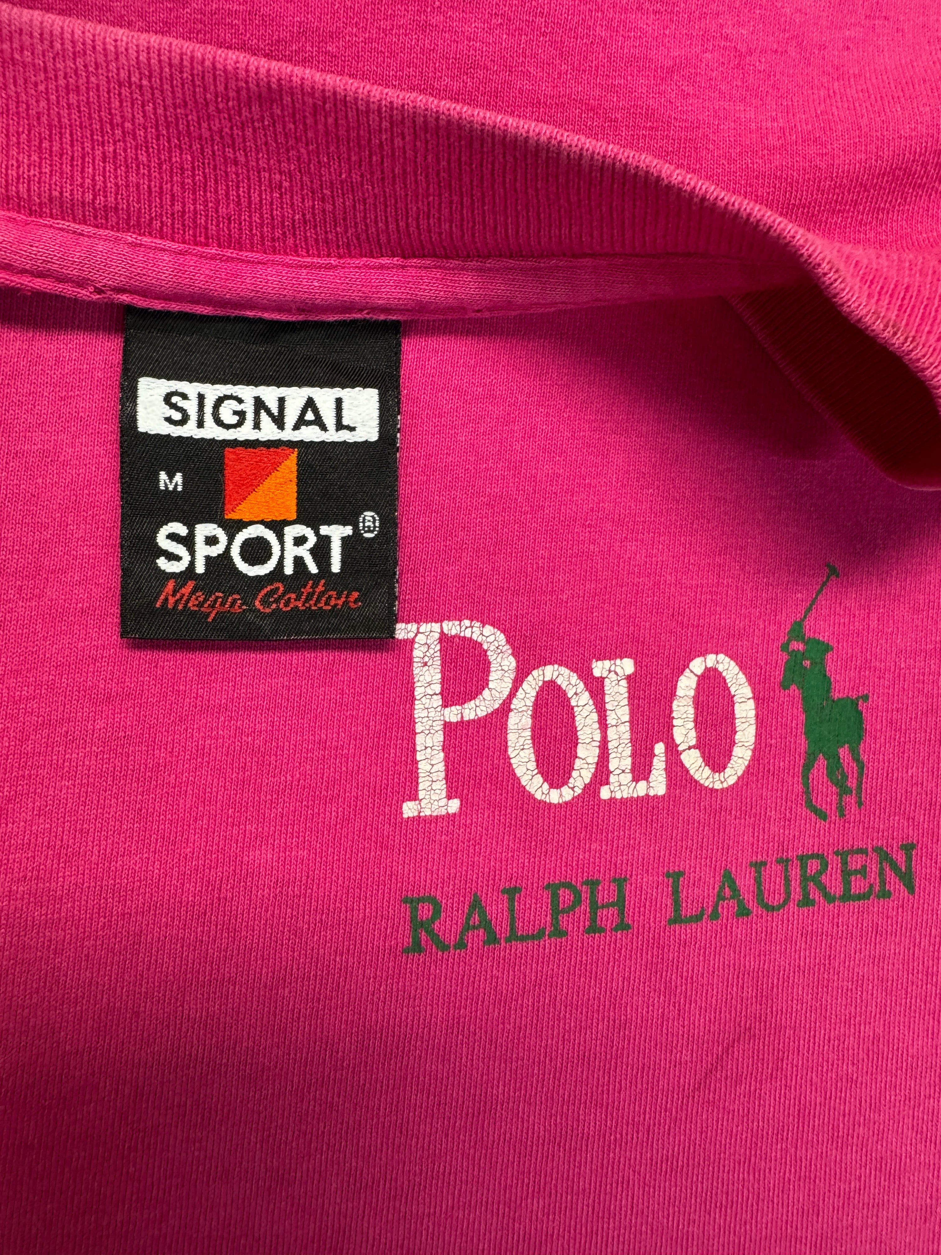 90s Signal Sport Ralph Lauren Bootleg Single Stitch Made In USA Pink