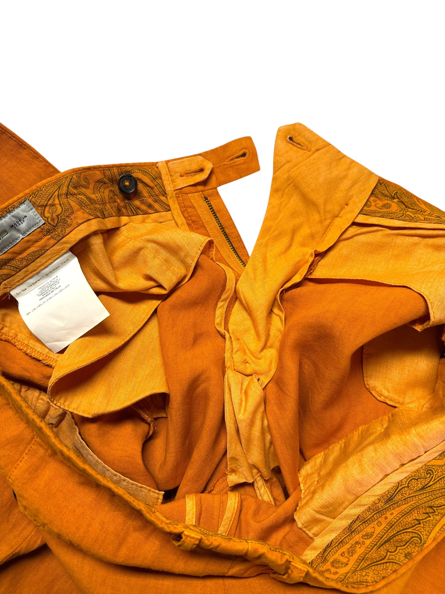 Etro Leinenhose Made In Italy Orange 58 XXL