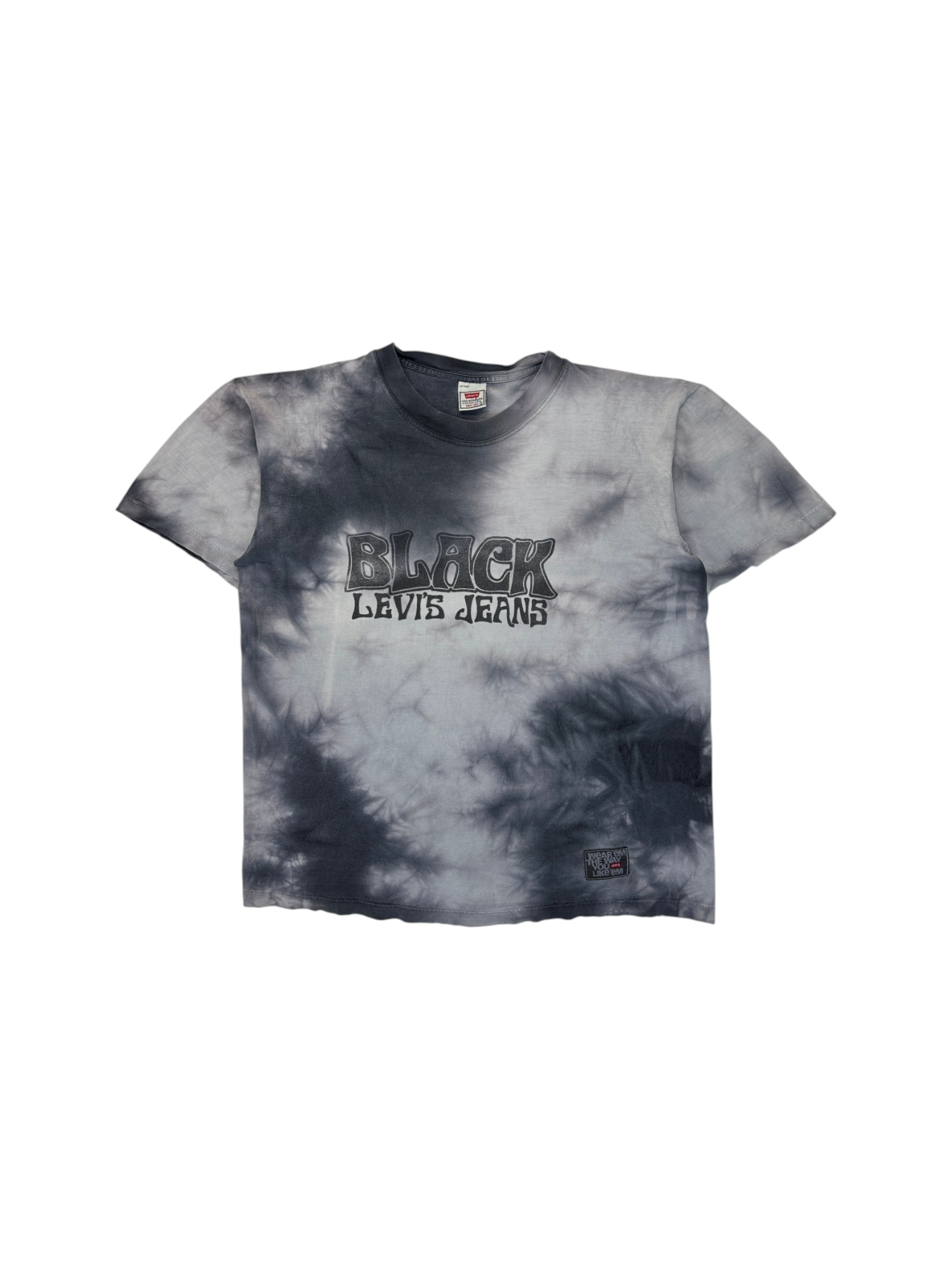 90s Levis Tie Dye Shirt "Black Levis Jeans" Schwarz Grau
