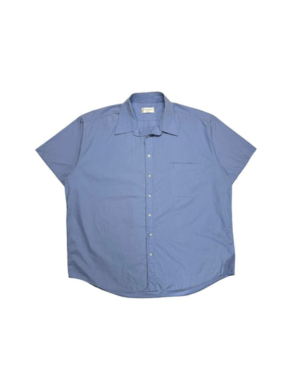 90s Yves Saint Laurent Kurzarm Hemd Basic Blau XL-XXL