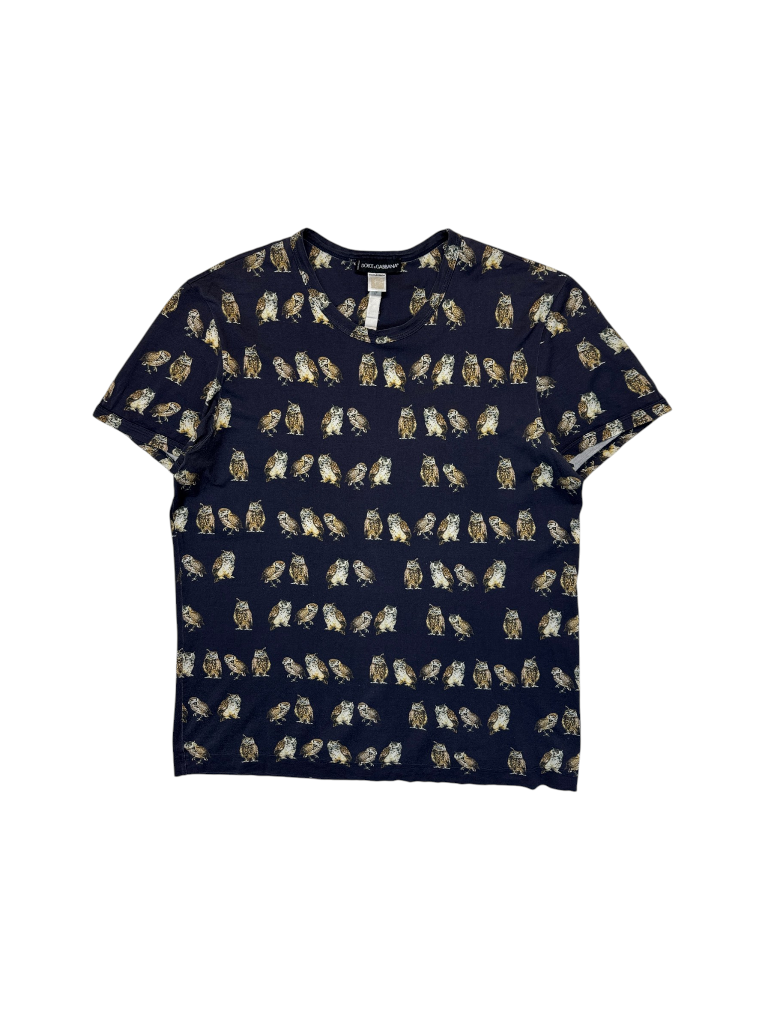 90s Dolce & Gabbana Shirt Owl AOP Dunkelblau