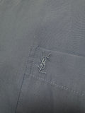 90s Yves Saint Laurent Kurzarm Hemd Basic Blau XL-XXL