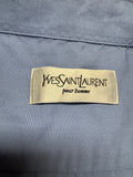 90s Yves Saint Laurent Kurzarm Hemd Basic Blau XL-XXL