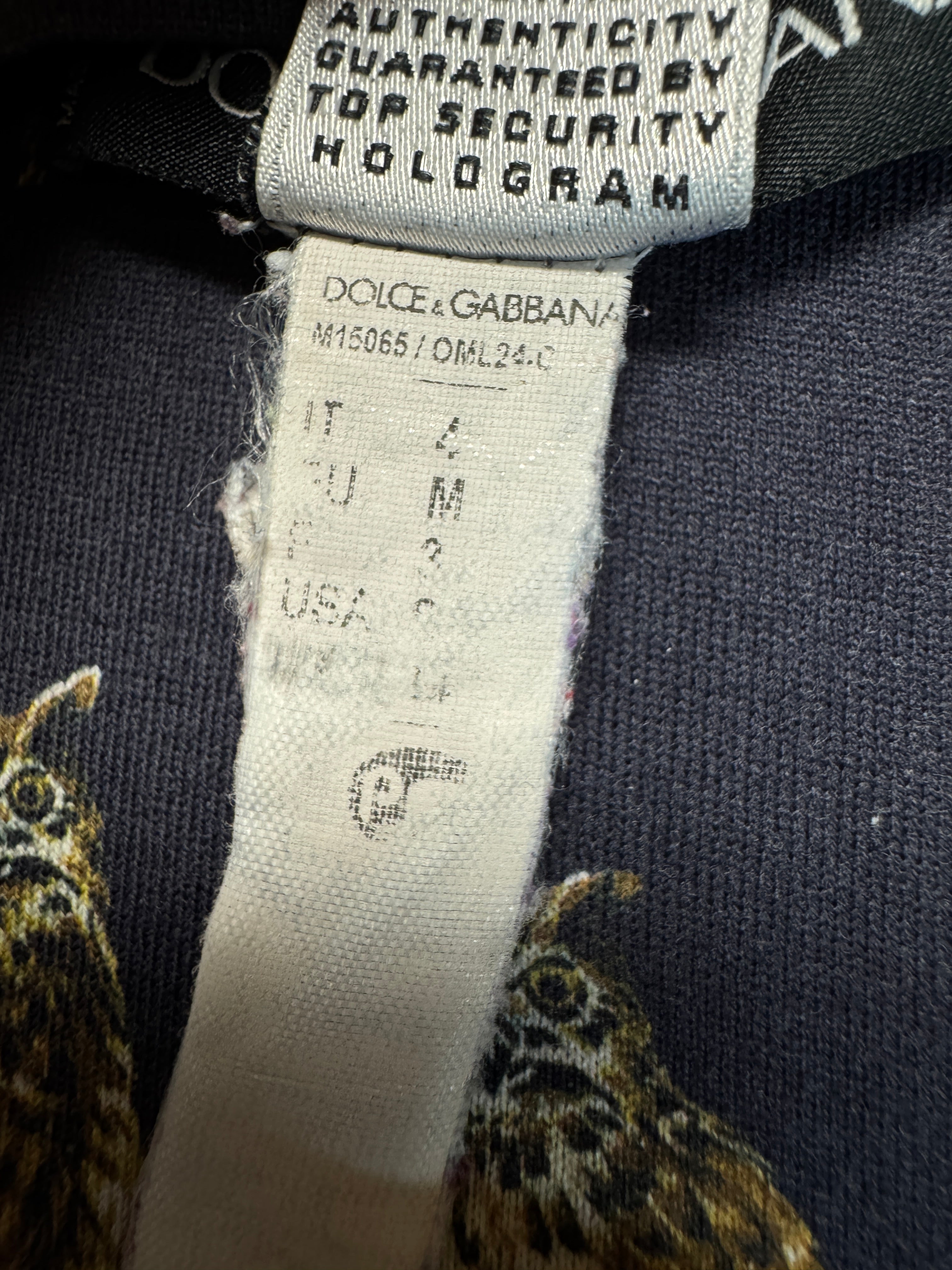 90s Dolce & Gabbana Shirt Owl AOP Dunkelblau
