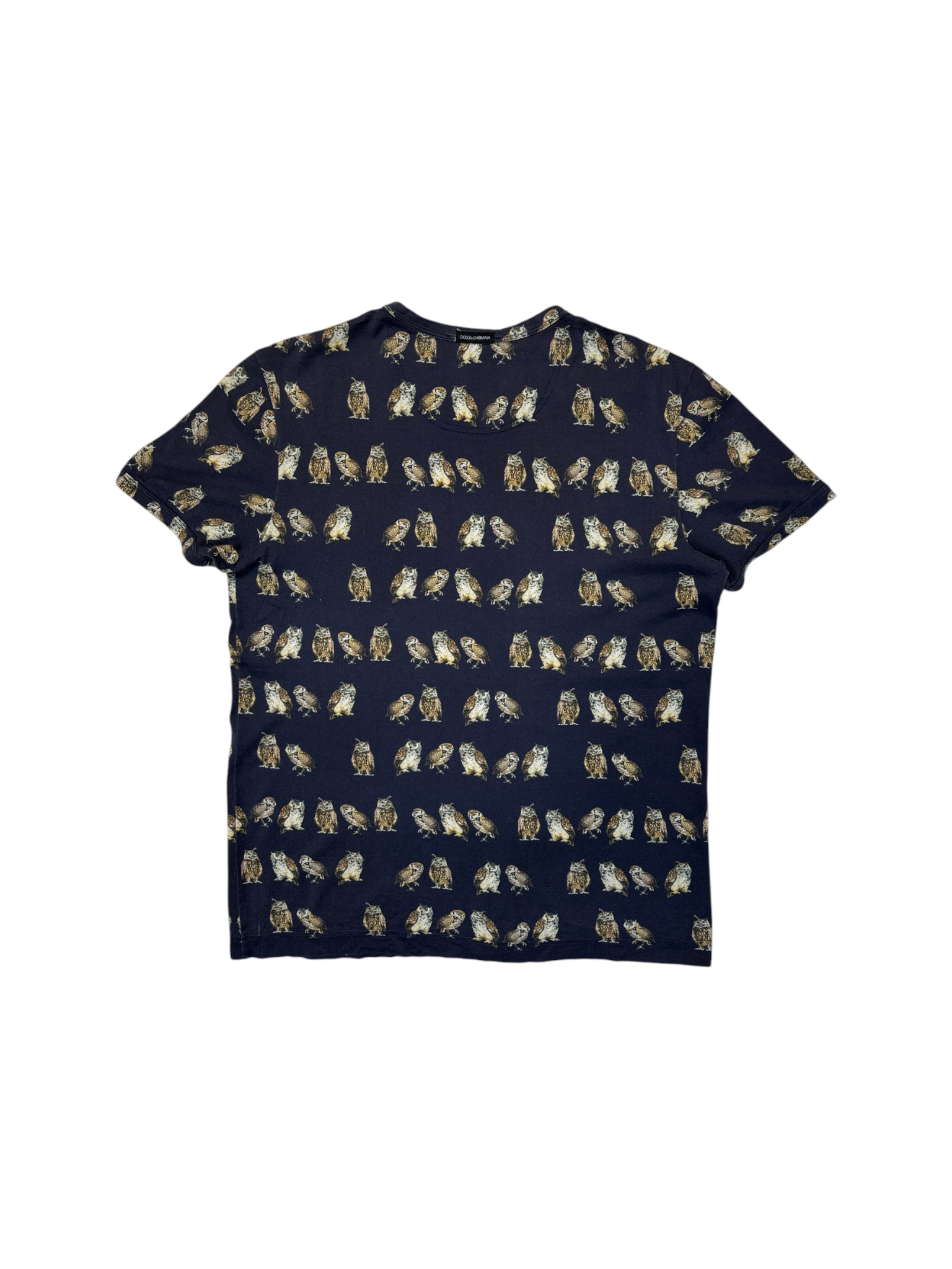 90s Dolce & Gabbana Shirt Owl AOP Dunkelblau