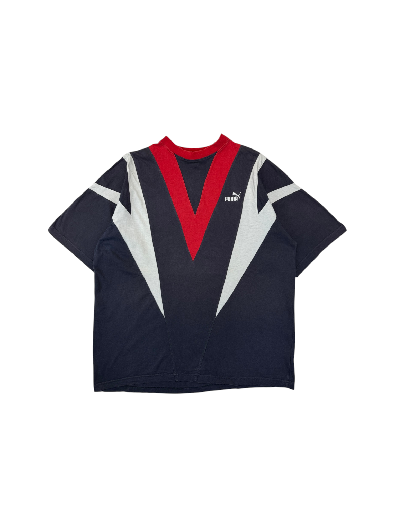 90s Puma Shirt Dunkelblau Rot