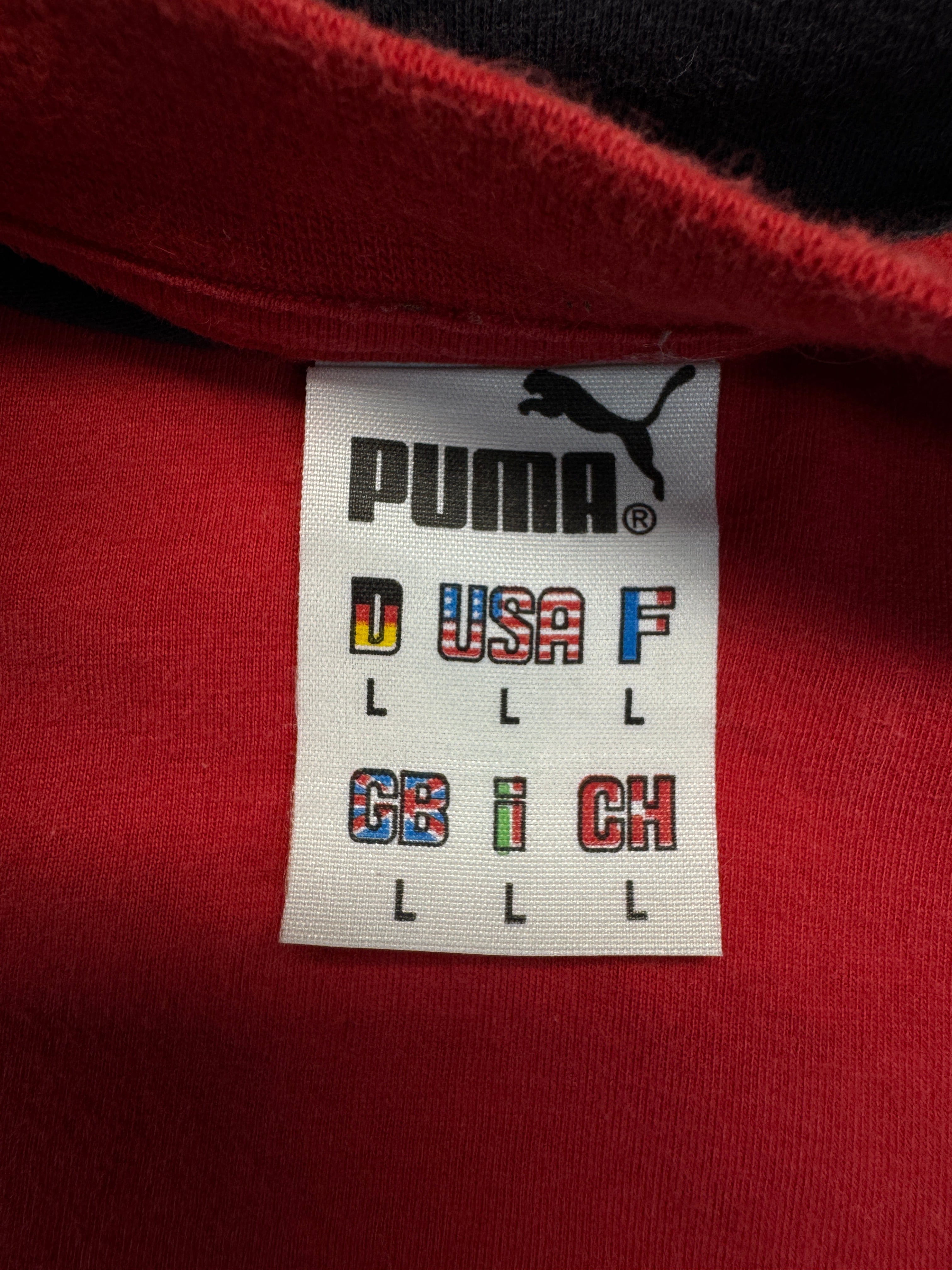90s Puma Shirt Dunkelblau Rot