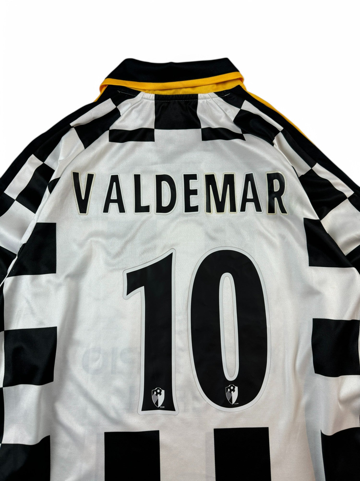 Puma Trikot Langarm Boavista 2003-04 Home #10 Valdemar Montepio Geral Weiß Schwarz L