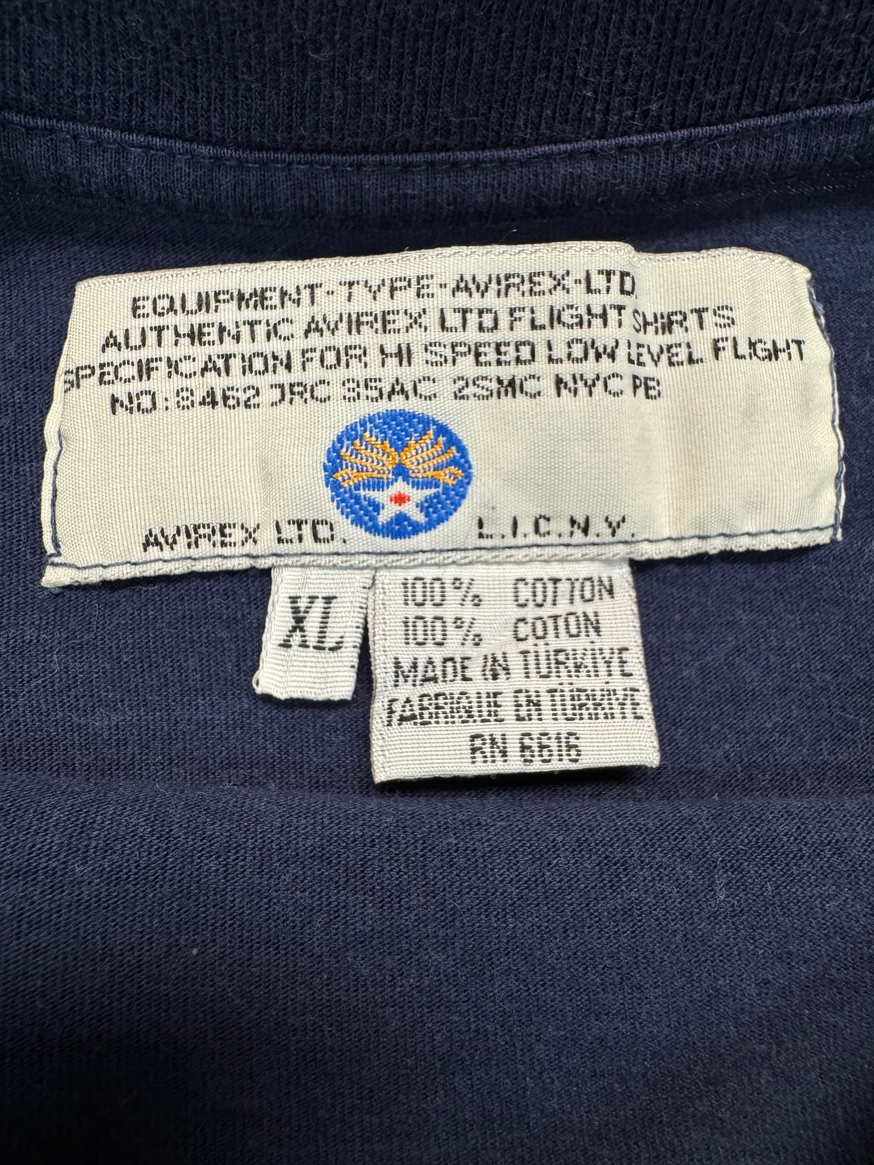 90s Faded Avirex Shirt Spellout Blau