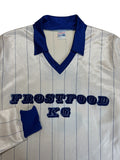70s Rohasport Langarm Trikot "Frostfood Kg" #5 Pinstripes Made In West Germany Weiß L