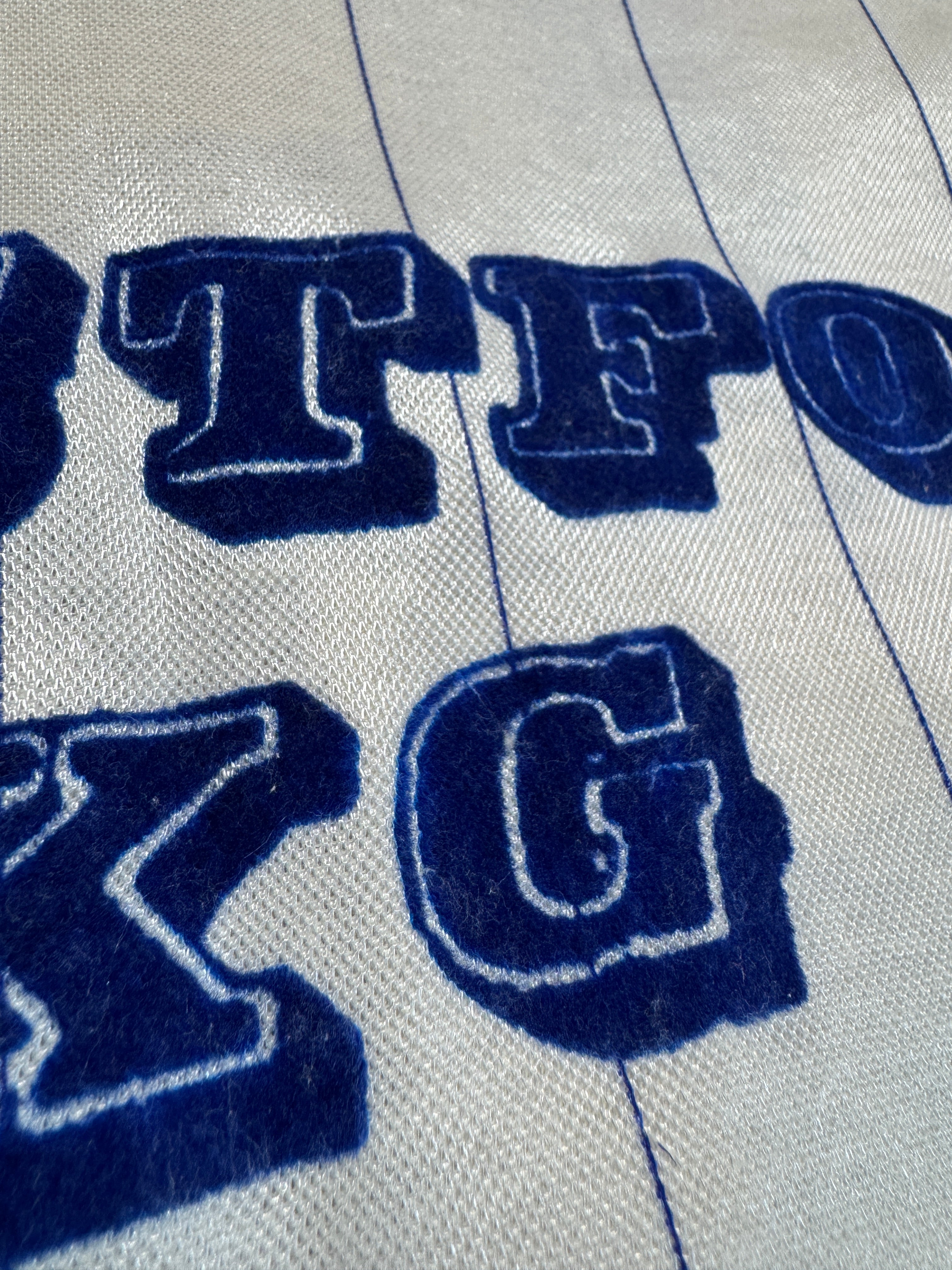70s Rohasport Langarm Trikot "Frostfood Kg" #5 Pinstripes Made In West Germany Weiß L