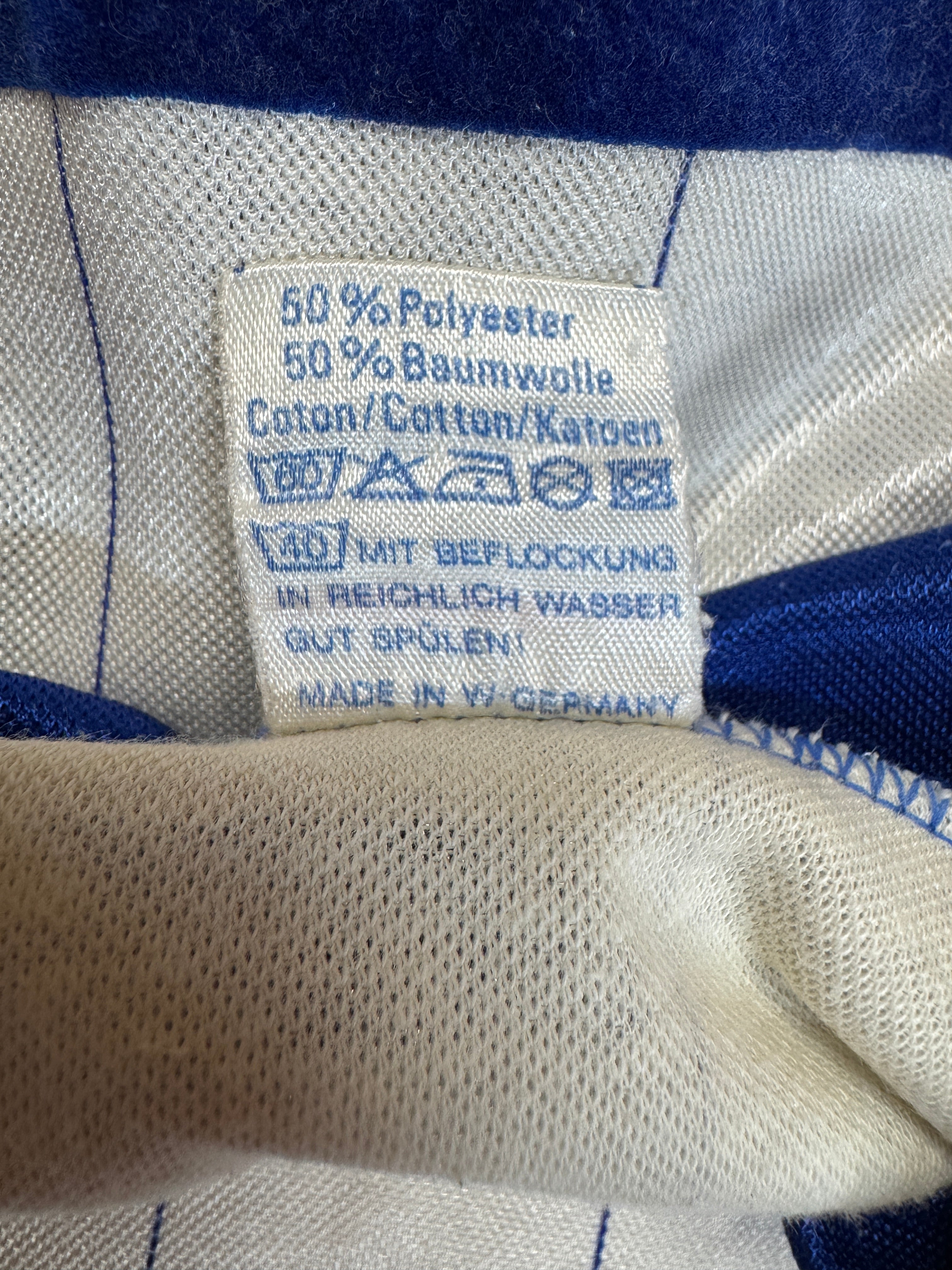 70s Rohasport Langarm Trikot "Frostfood Kg" #5 Pinstripes Made In West Germany Weiß L