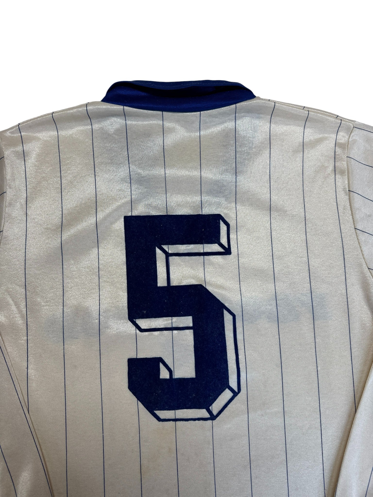 70s Rohasport Langarm Trikot "Frostfood Kg" #5 Pinstripes Made In West Germany Weiß L
