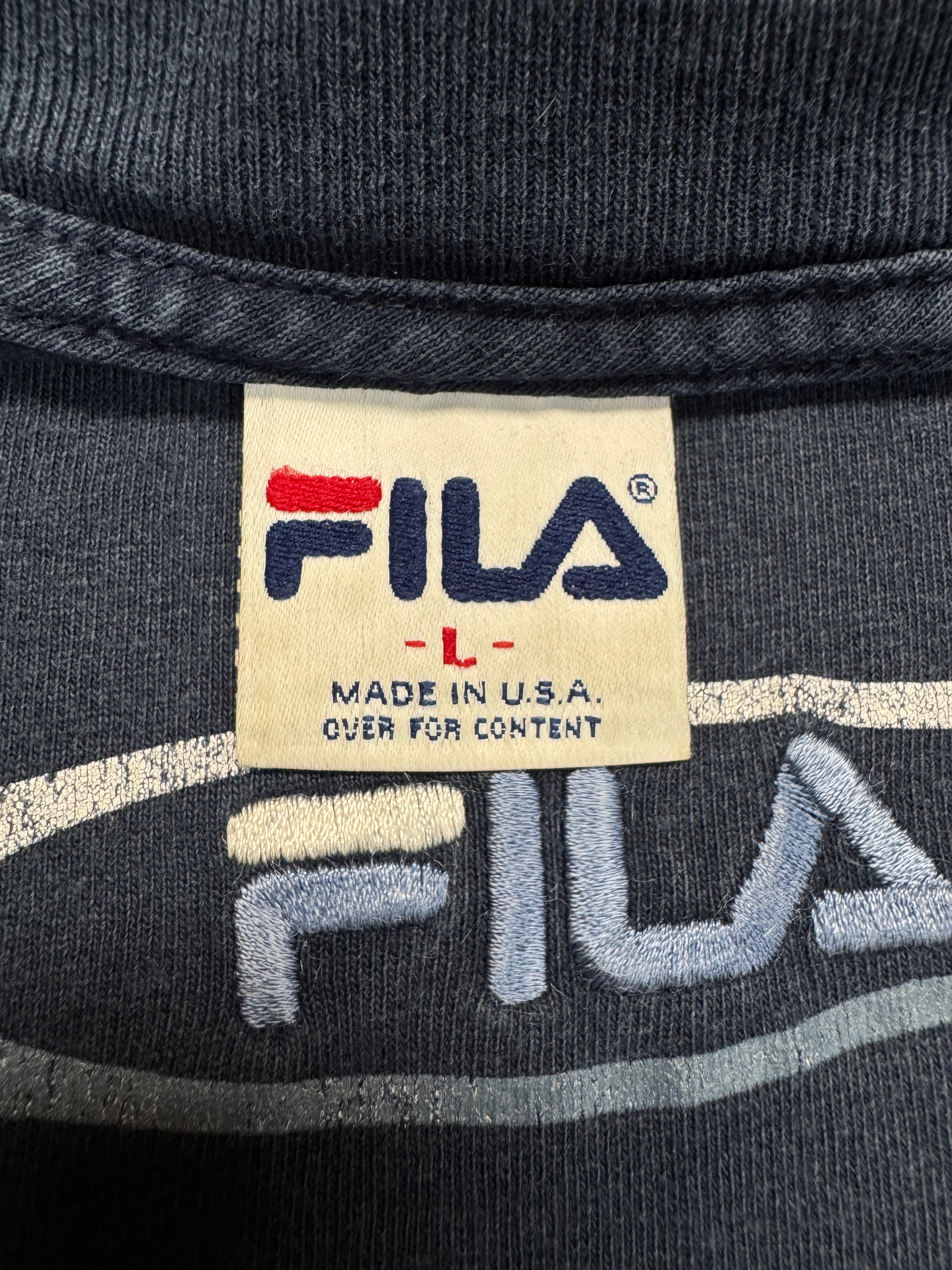 90s Fila Logo Shirt Made In USA Dunkelblau