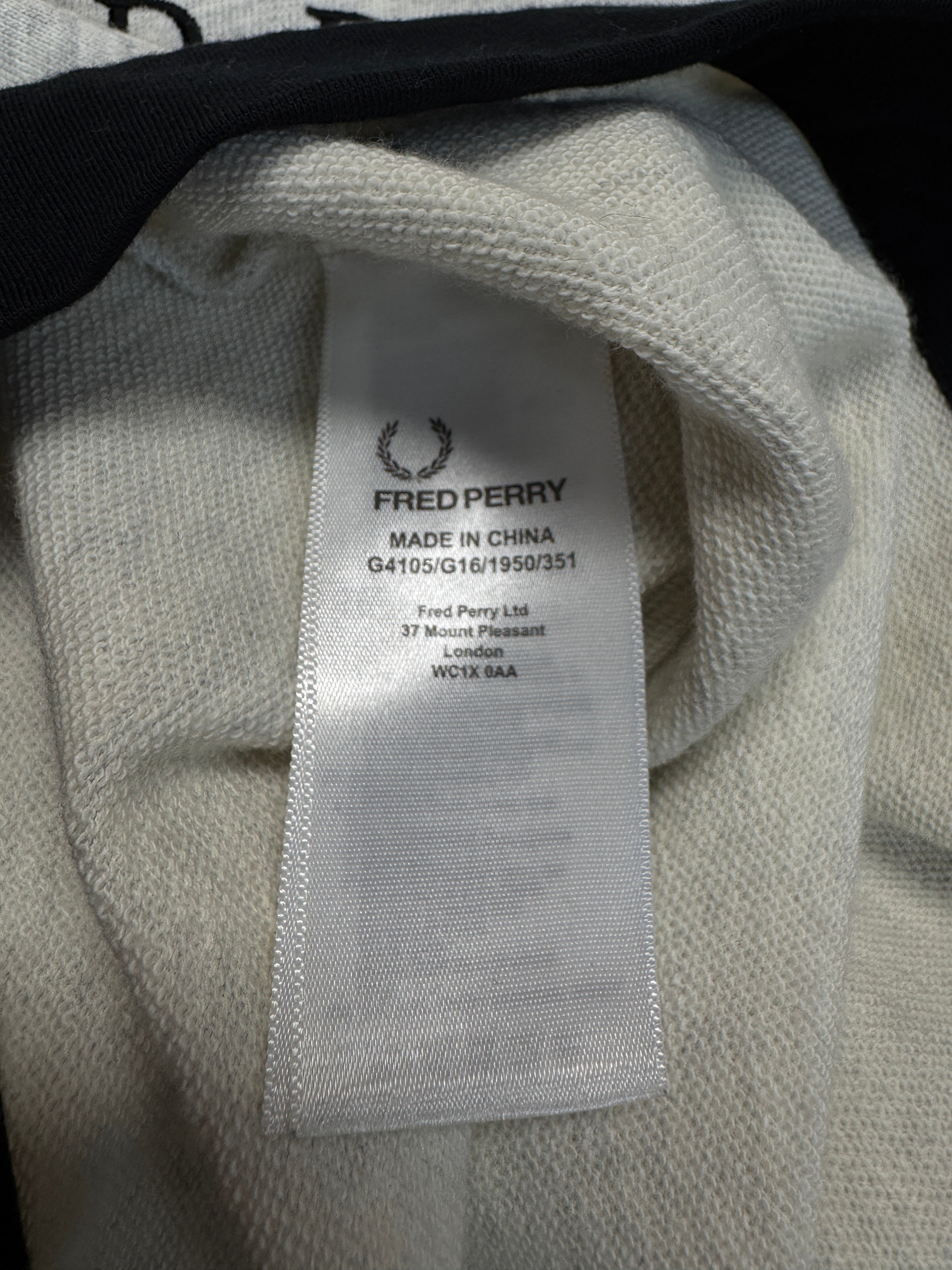 00s Fred Perry Damen Kurzarm Hoodie Grau