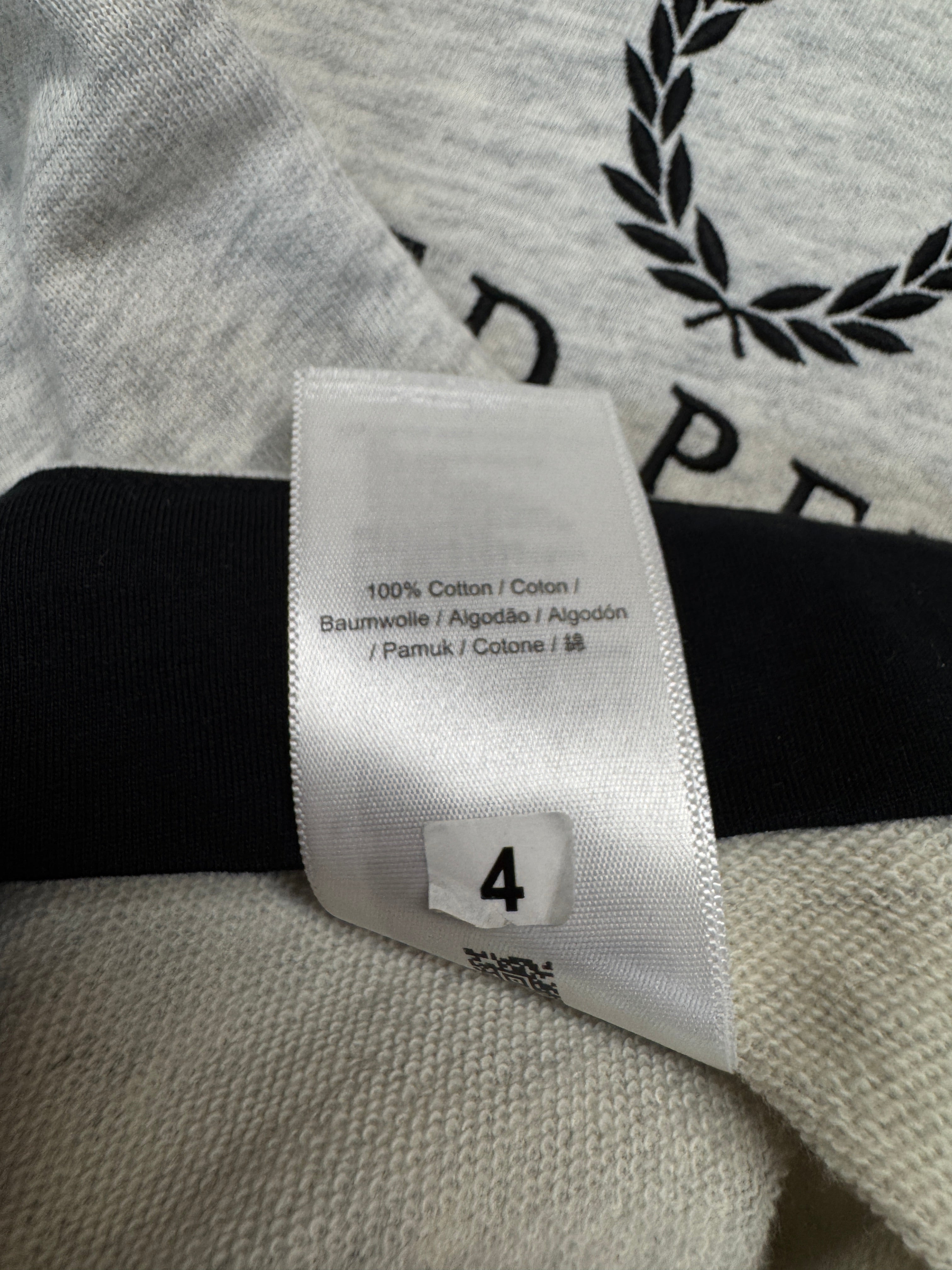 00s Fred Perry Damen Kurzarm Hoodie Grau