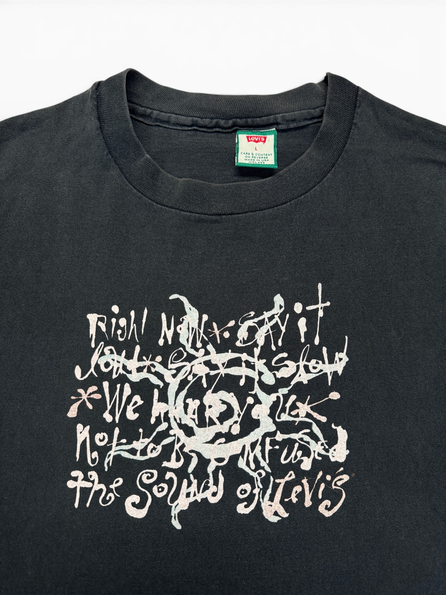 90s Levis Shirt 'Abstract Sun' Single Stitch Schwarz