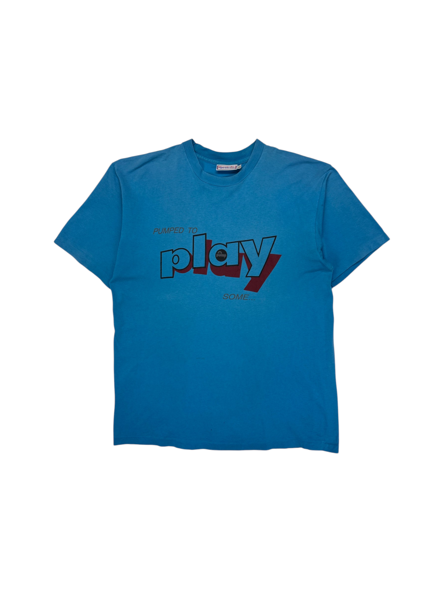 90s Reebok Shirt "Play some Hoop" Single Stitch Blau