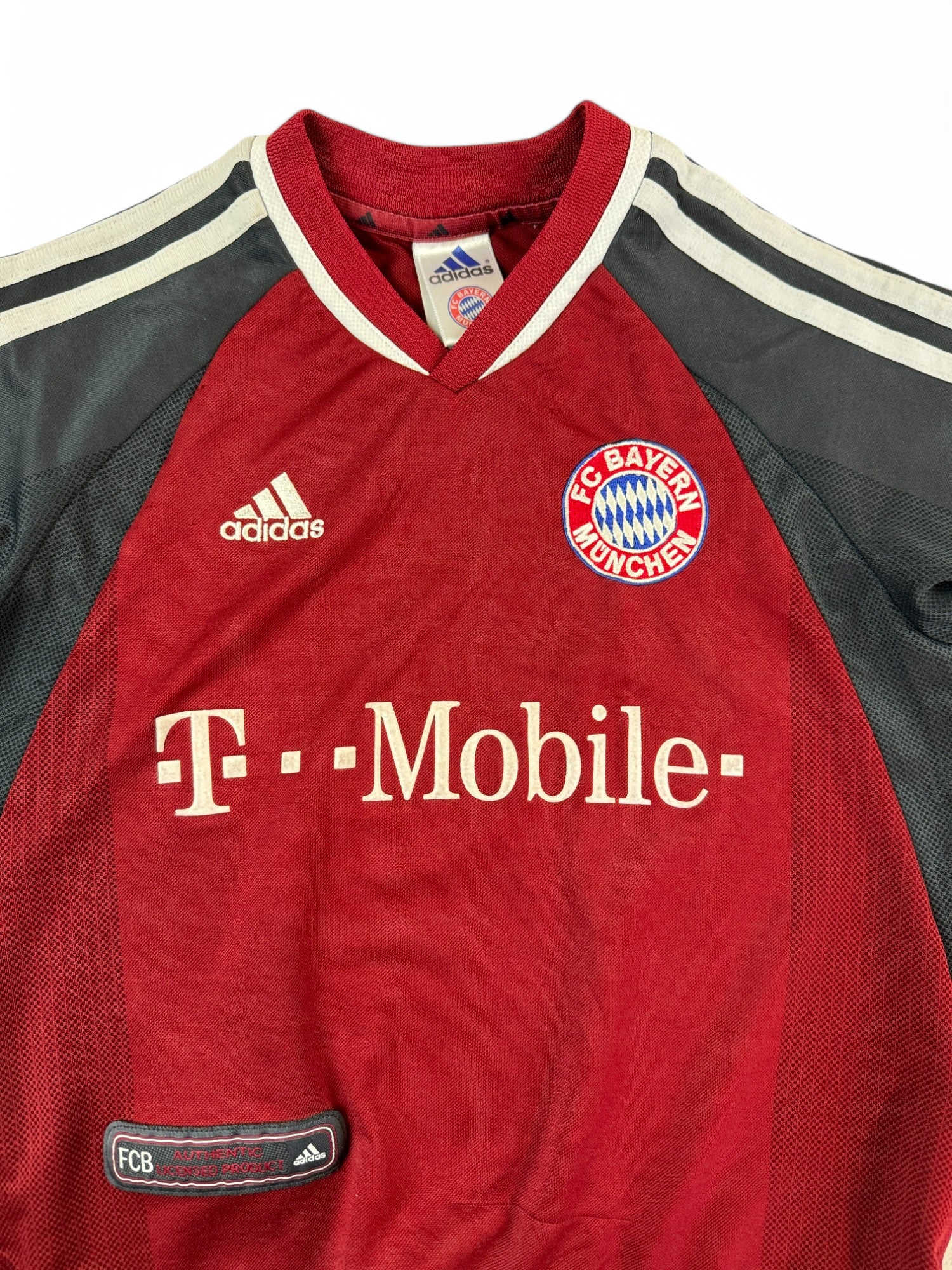 Adidas Trikots FC Bayern München 2002 T Mobile Rot Grau Kinder 128