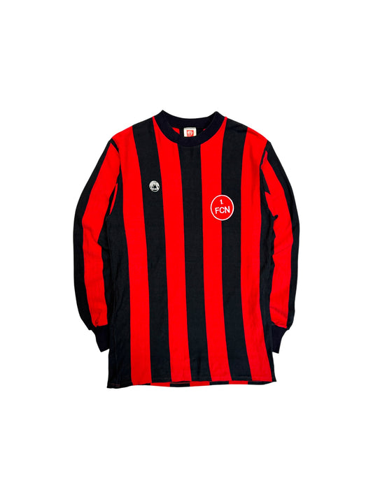 70s Palme Trikot 1. FCN Fan-Club-Rosl Made In West Germany Gestreift Schwarz Rot L