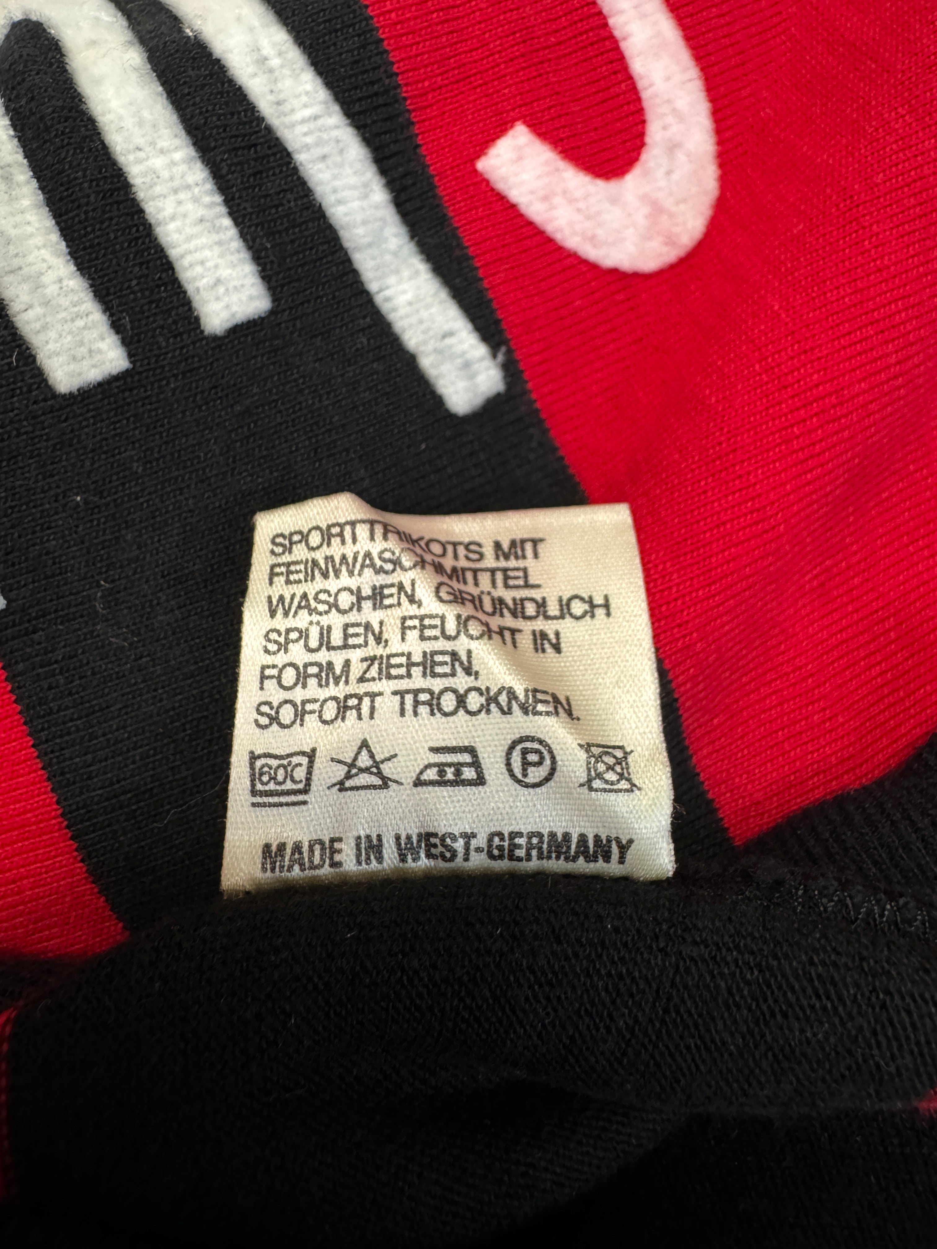70s Palme Trikot 1. FCN Fan-Club-Rosl Made In West Germany Gestreift Schwarz Rot L