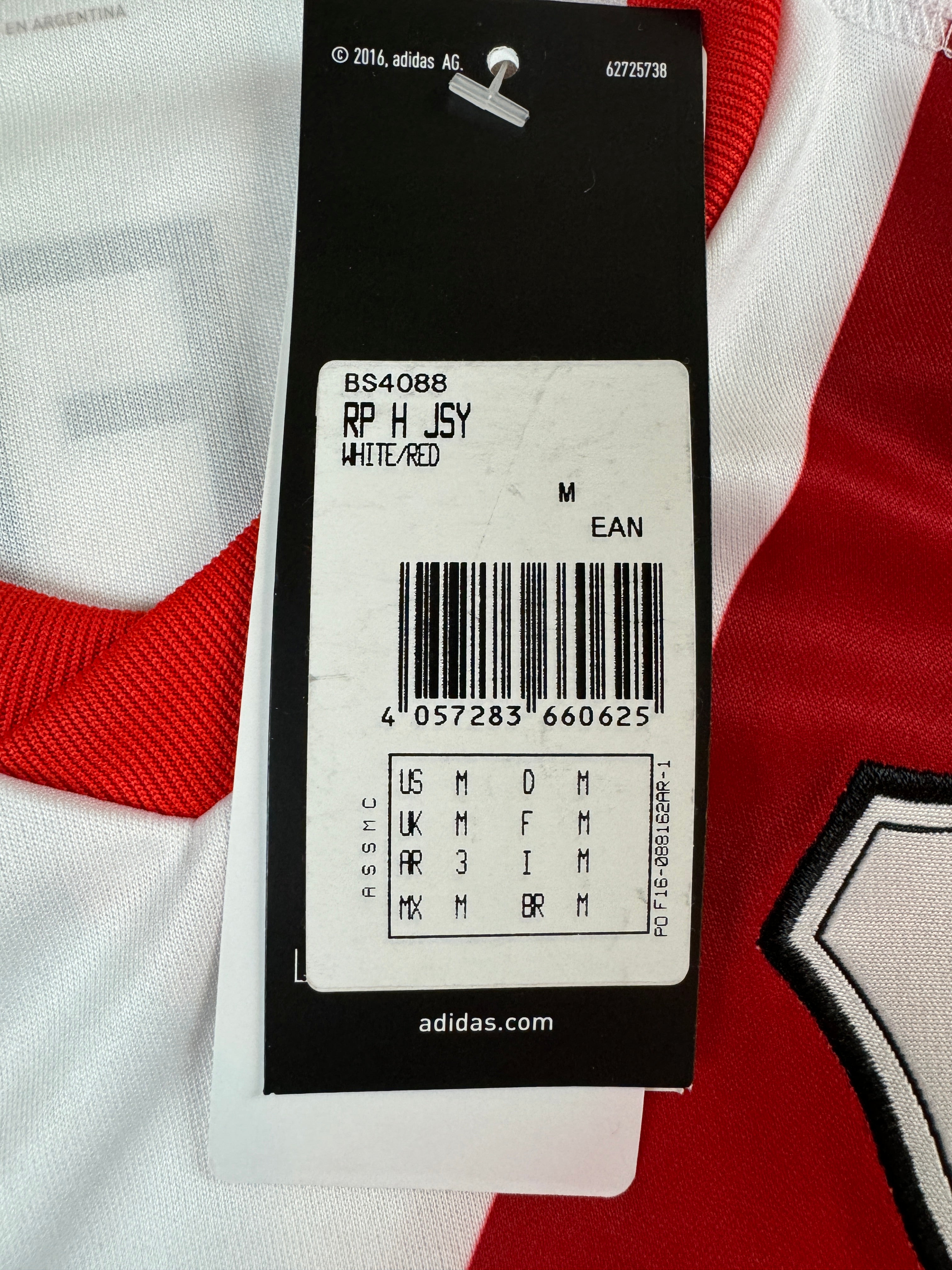 Adidas Trikot River Plate 2015/16 Deadstock Weiß Rot M