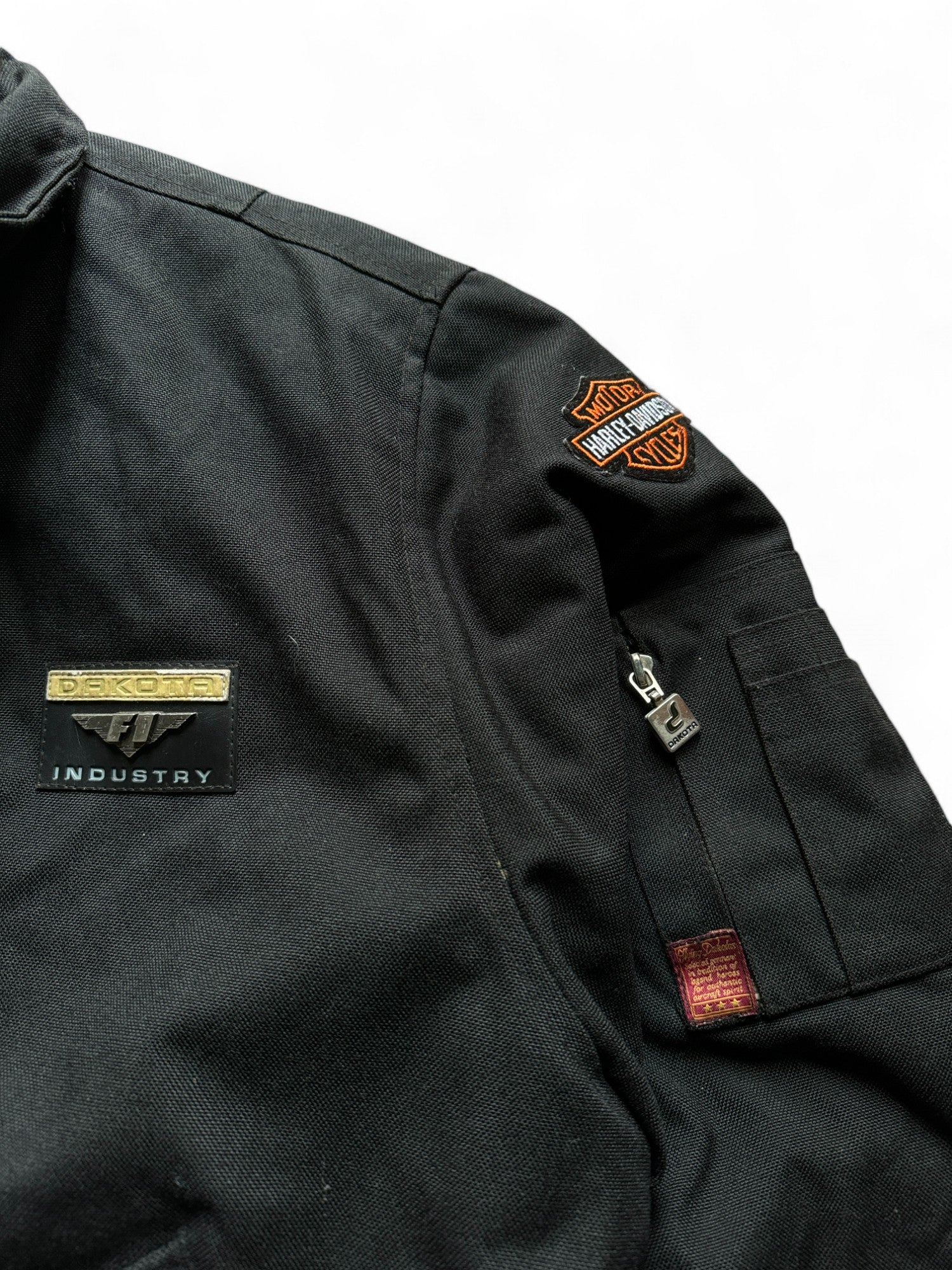 Vintage Dakota Industry Blouson 90s Mit Harley Davidson Patches Schwarz XXL
