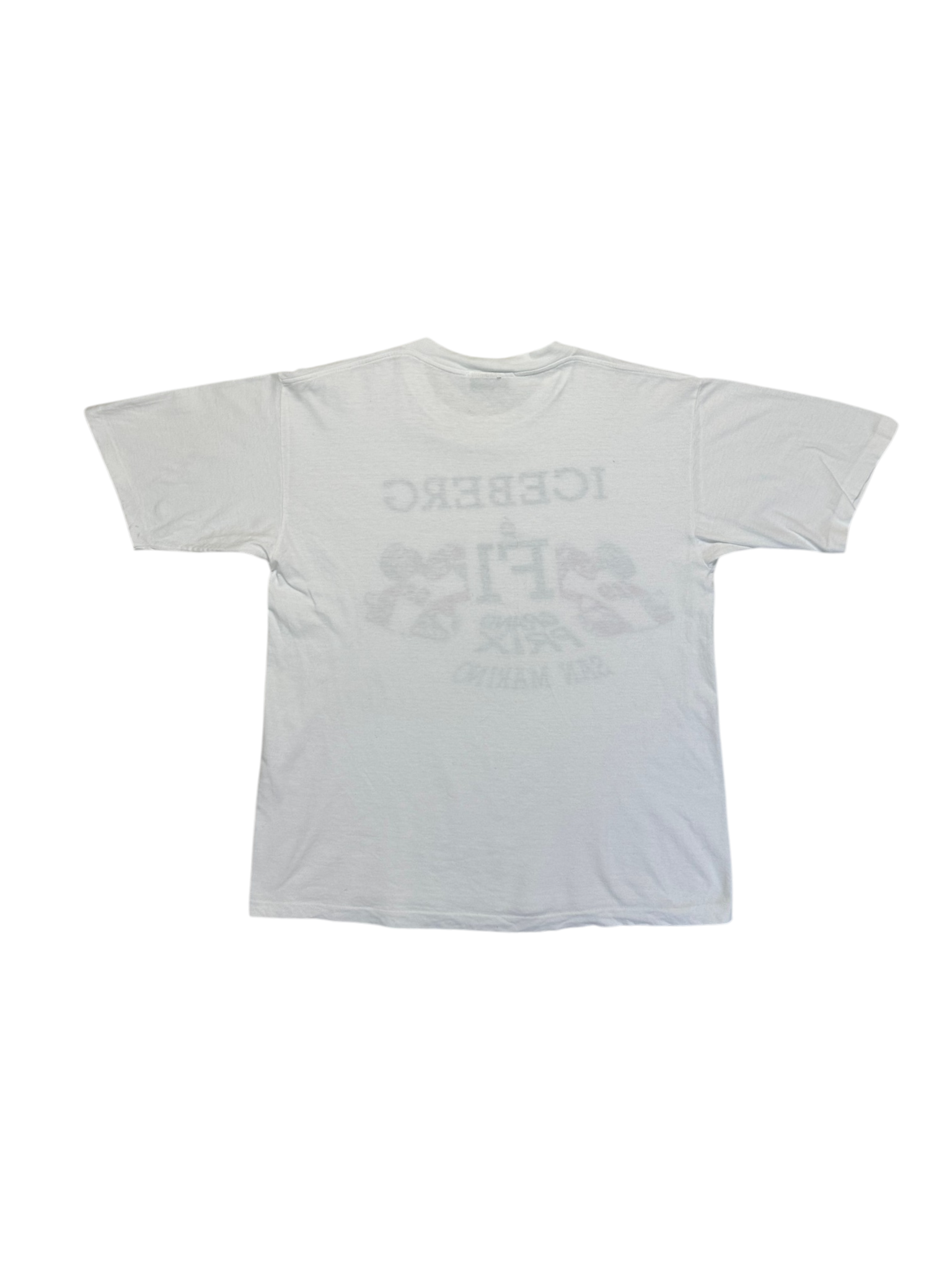 Rare! 90s Iceberg Shirt F1 Grand Prix Single Stitch Weiß