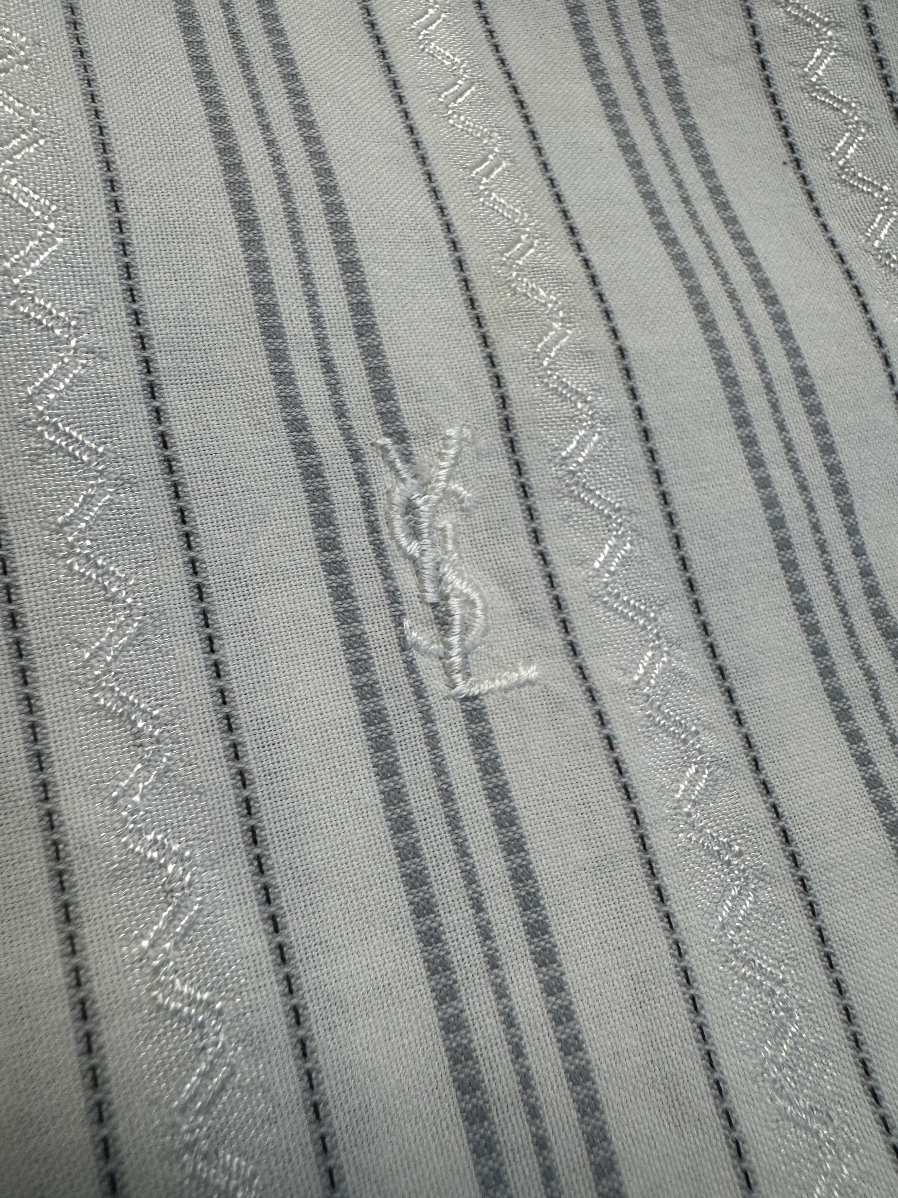 80s Yves Saint Laurent Hemd Made In Italy Gestreift Weiß