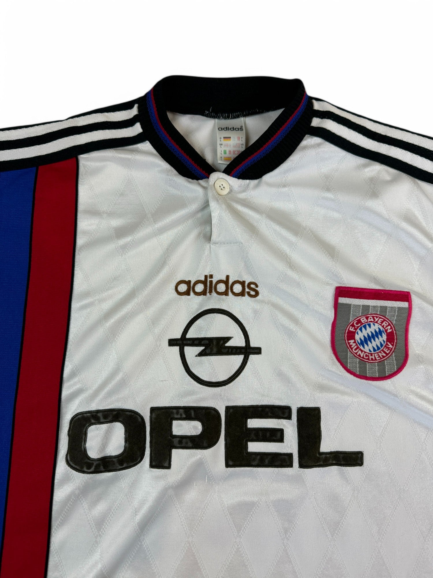 Vintage Adidas Trikot FC Bayern 1996-98 #7 Scholl Opel Weiß L