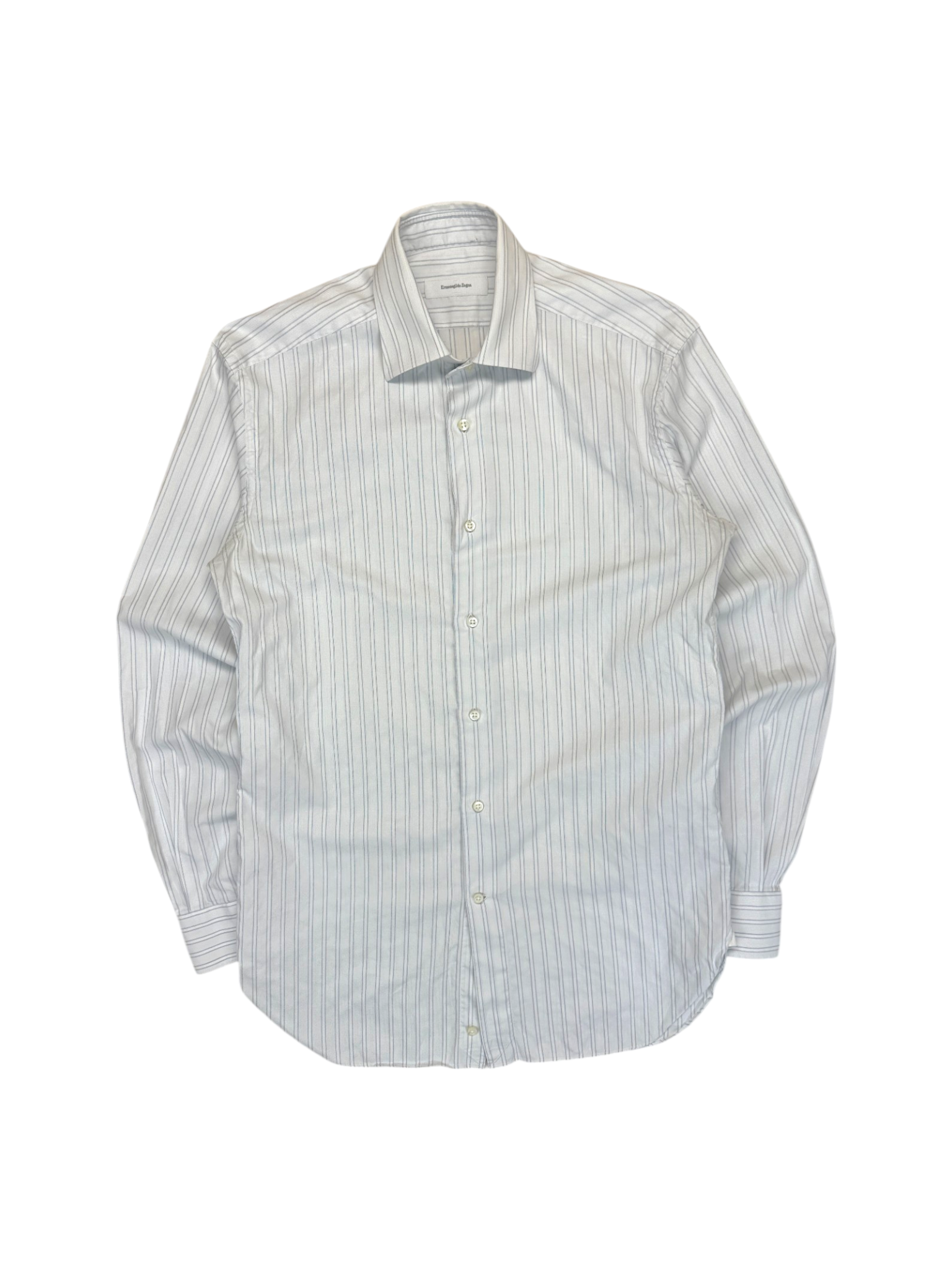 2010s Ermenegildo Zegna Hemd 'Rossini' Gestreift Weiß