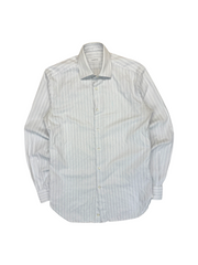 2010s Ermenegildo Zegna Hemd 'Rossini' Gestreift Weiß