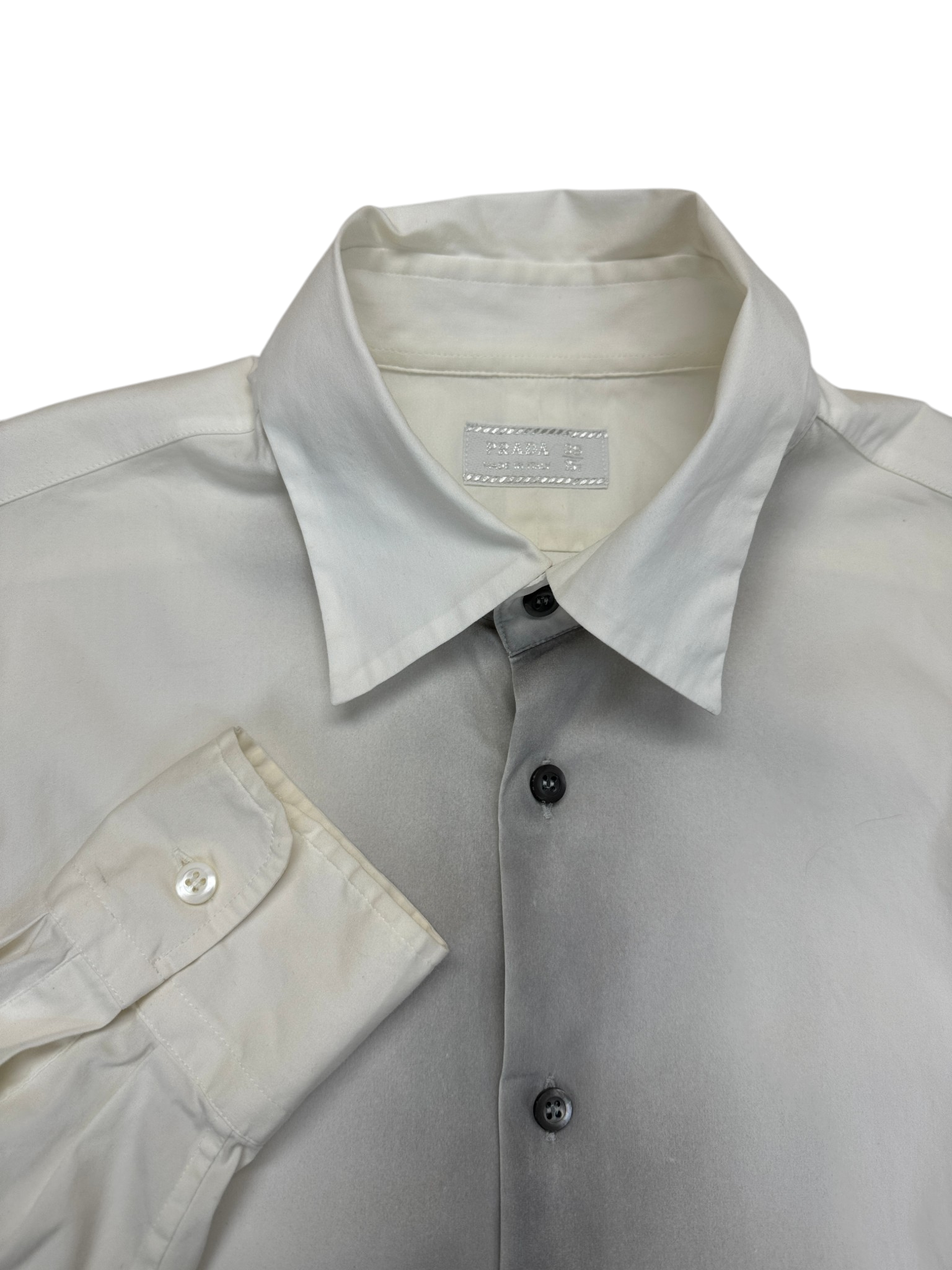 00s Prada Hemd Ombré Weiß