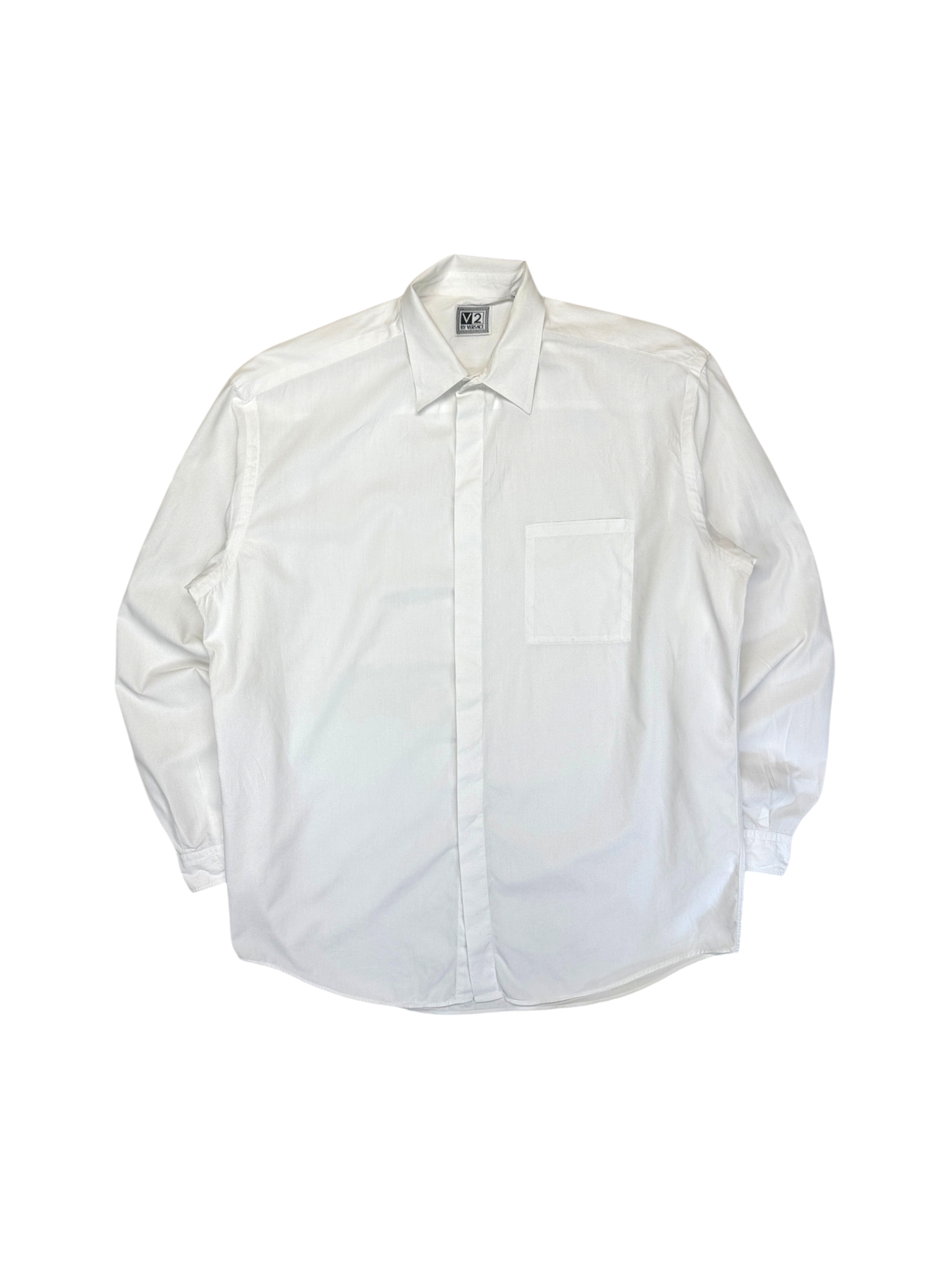 90s V2 By Versace Hemd Made In USA Weiß