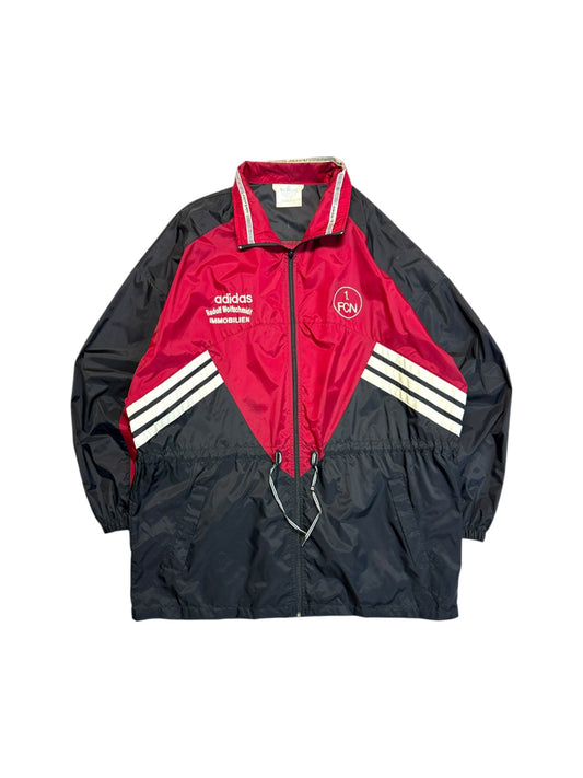90s Adidas Regenjacke 1. FC Nürnberg Fan-Club Schwarz Rot D9 XL
