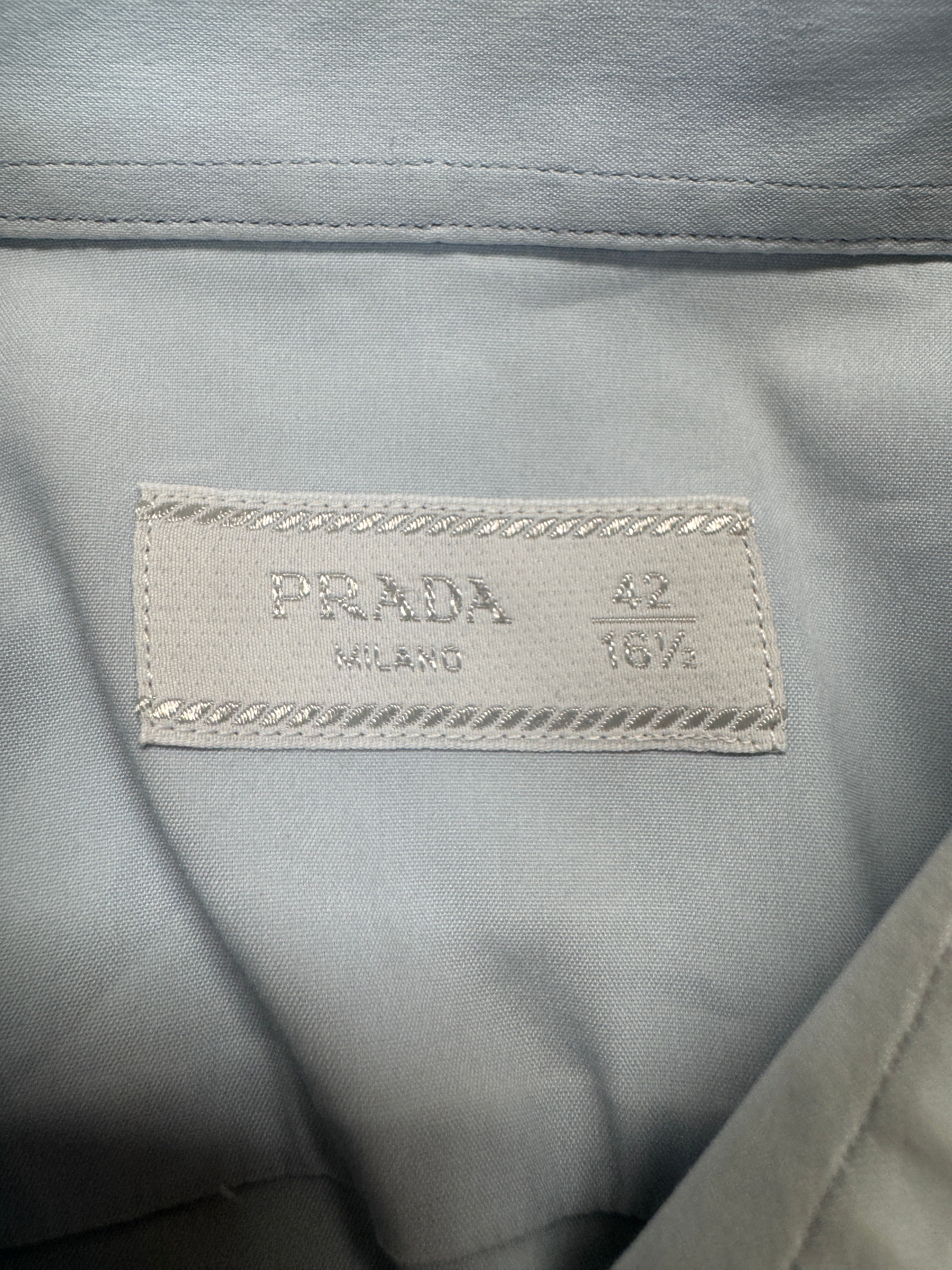 00s Prada Stretch Hemd Hellblau