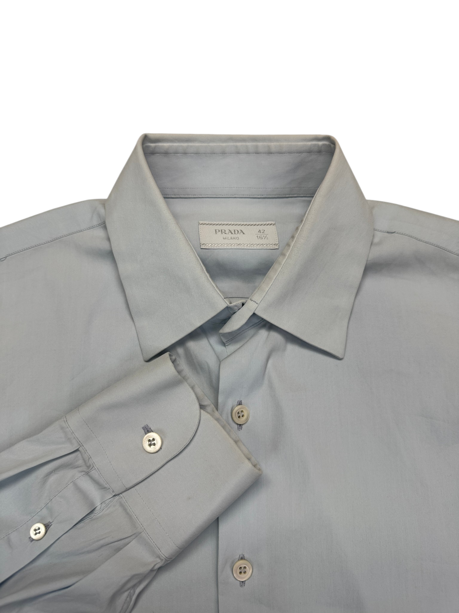 00s Prada Stretch Hemd Hellblau