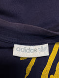 90s Adidas Shirt "Soccer" Mit Mesh Dunkelblau Gelb D6 L