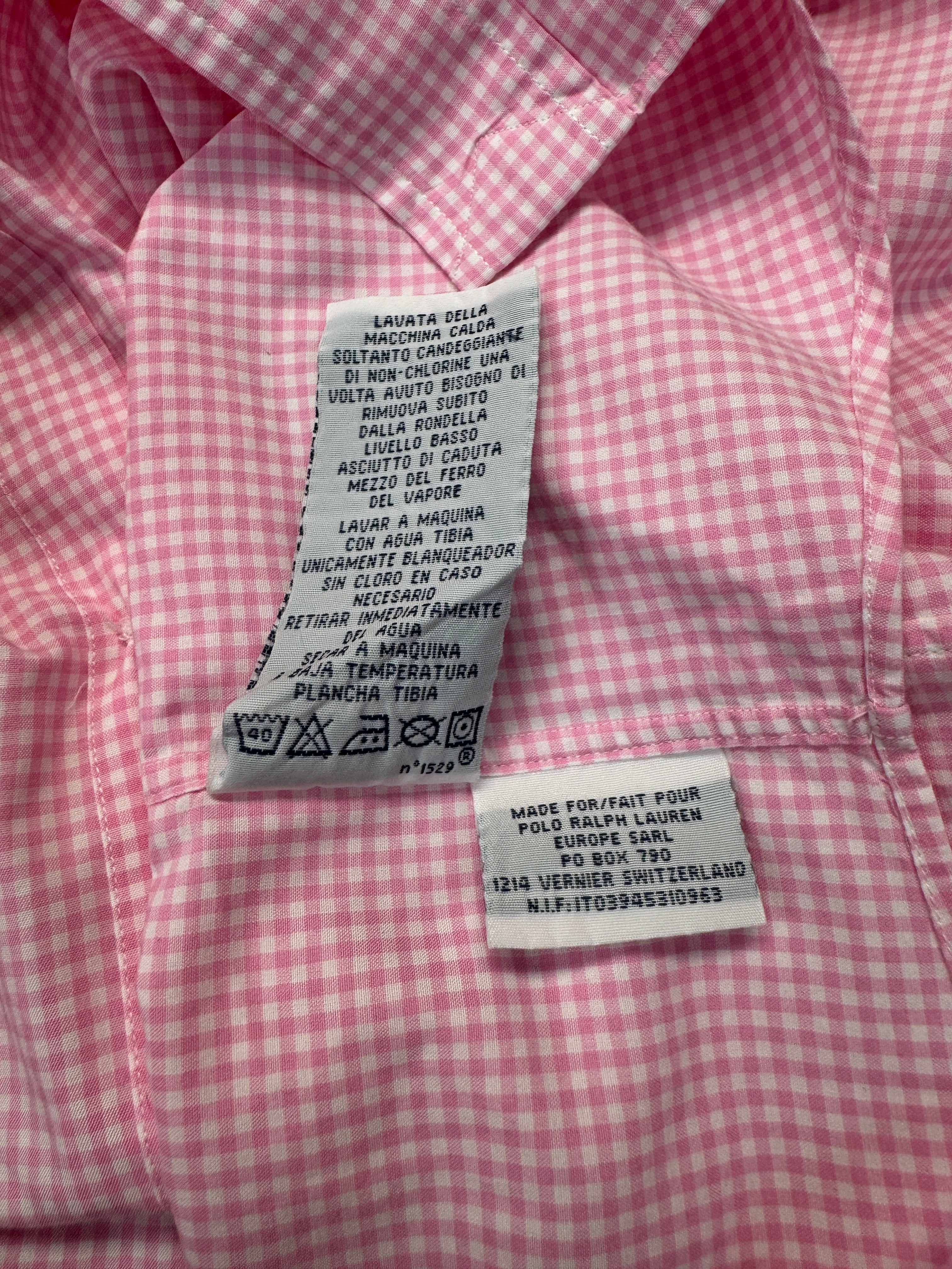 90s Ralph Lauren Hemd Kariert Made In Hong Kong Rosa