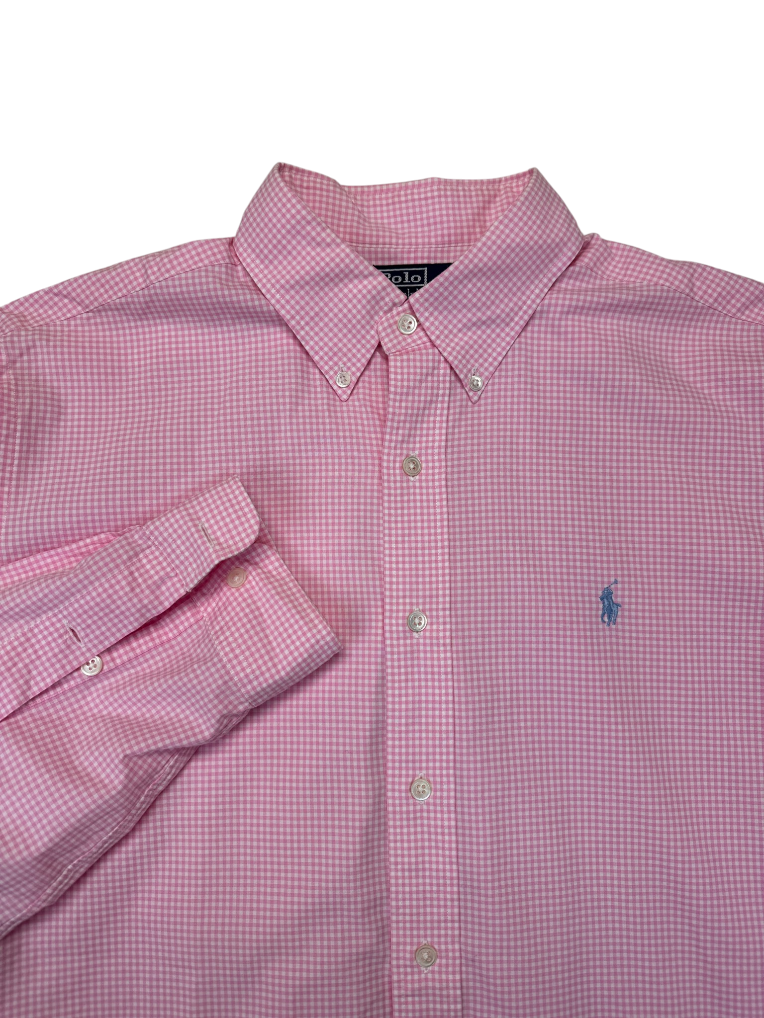 90s Ralph Lauren Hemd Kariert Made In Hong Kong Rosa