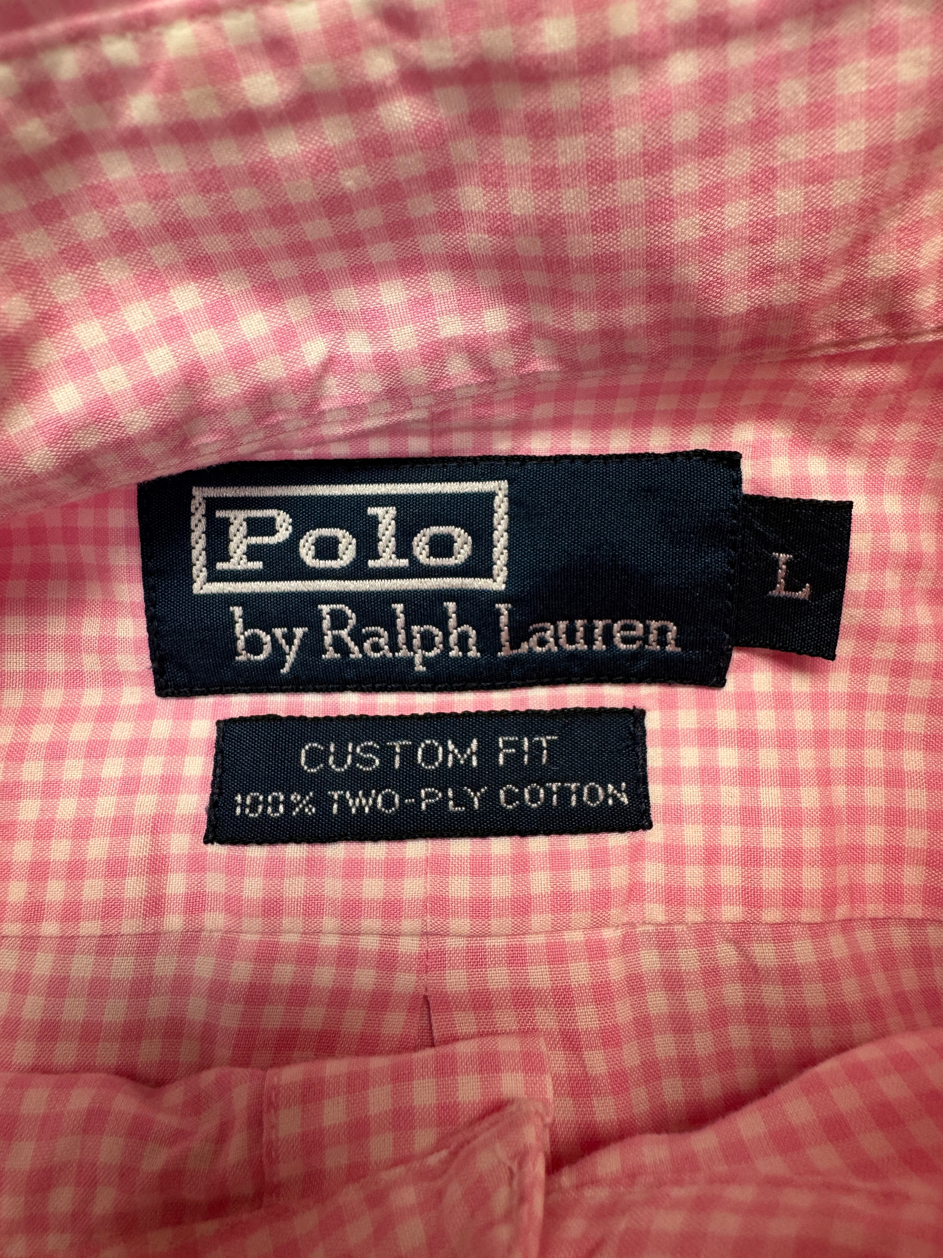 90s Ralph Lauren Hemd Kariert Made In Hong Kong Rosa