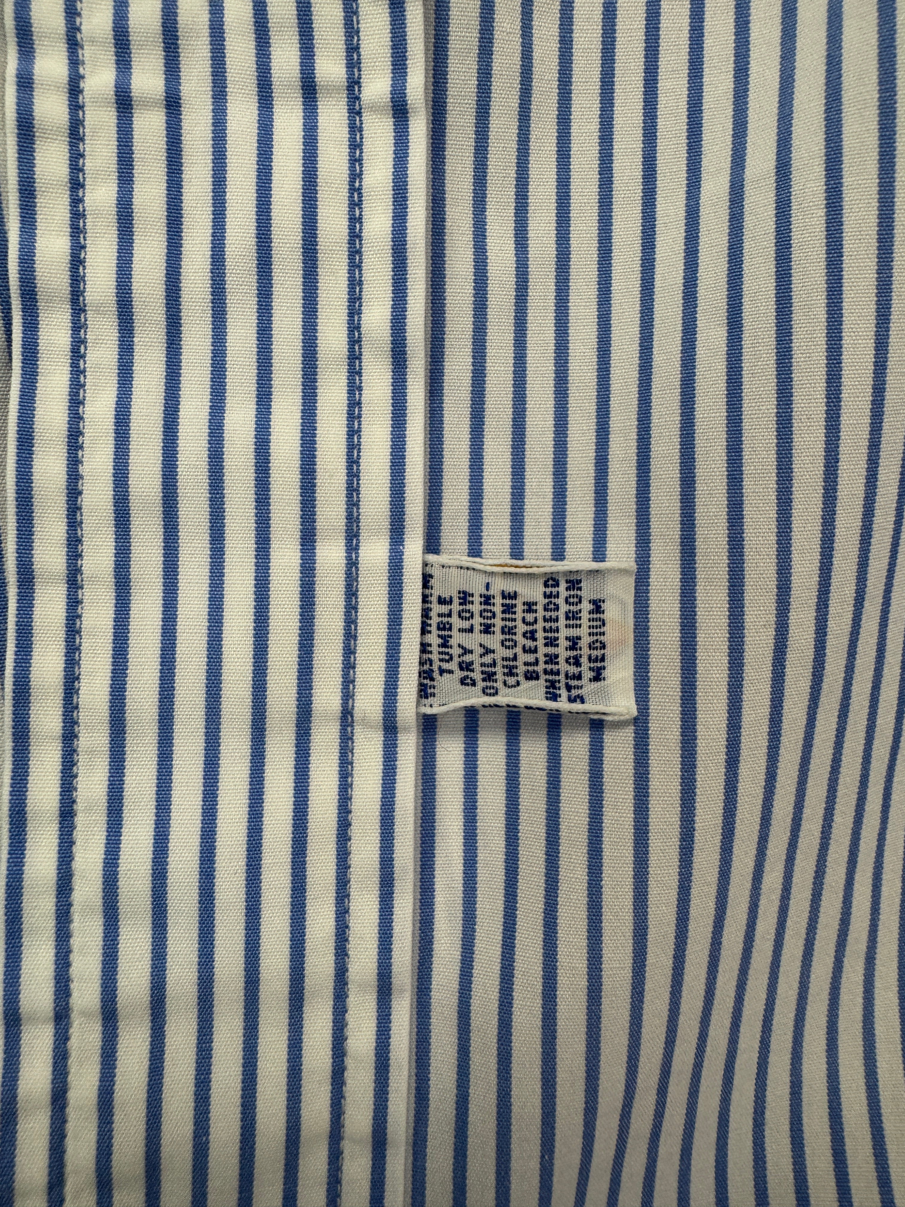 90s Ralph Lauren Hemd Made In Singapore Gestreift Blau Weiß