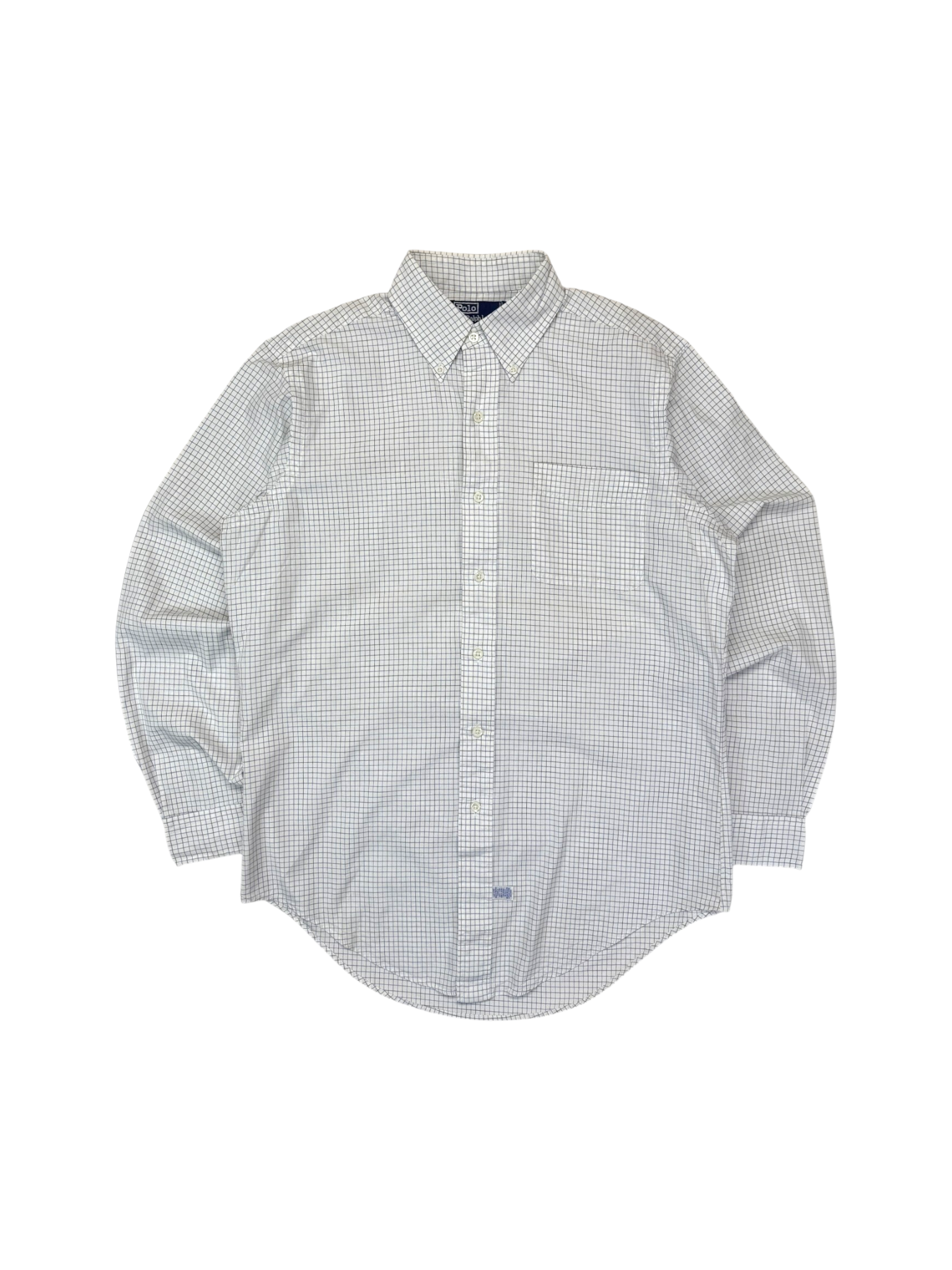 90s Ralph Lauren Hemd Made In Singapore Kariert Weiß