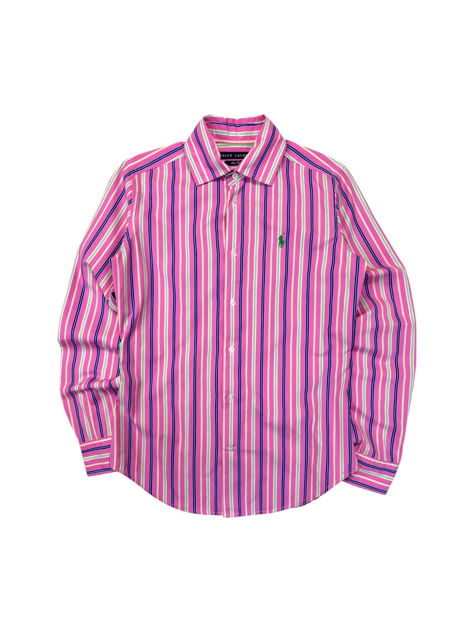 00s Ralph Lauren Damen Hemd Slim Fit Gestreift Rosa Blau