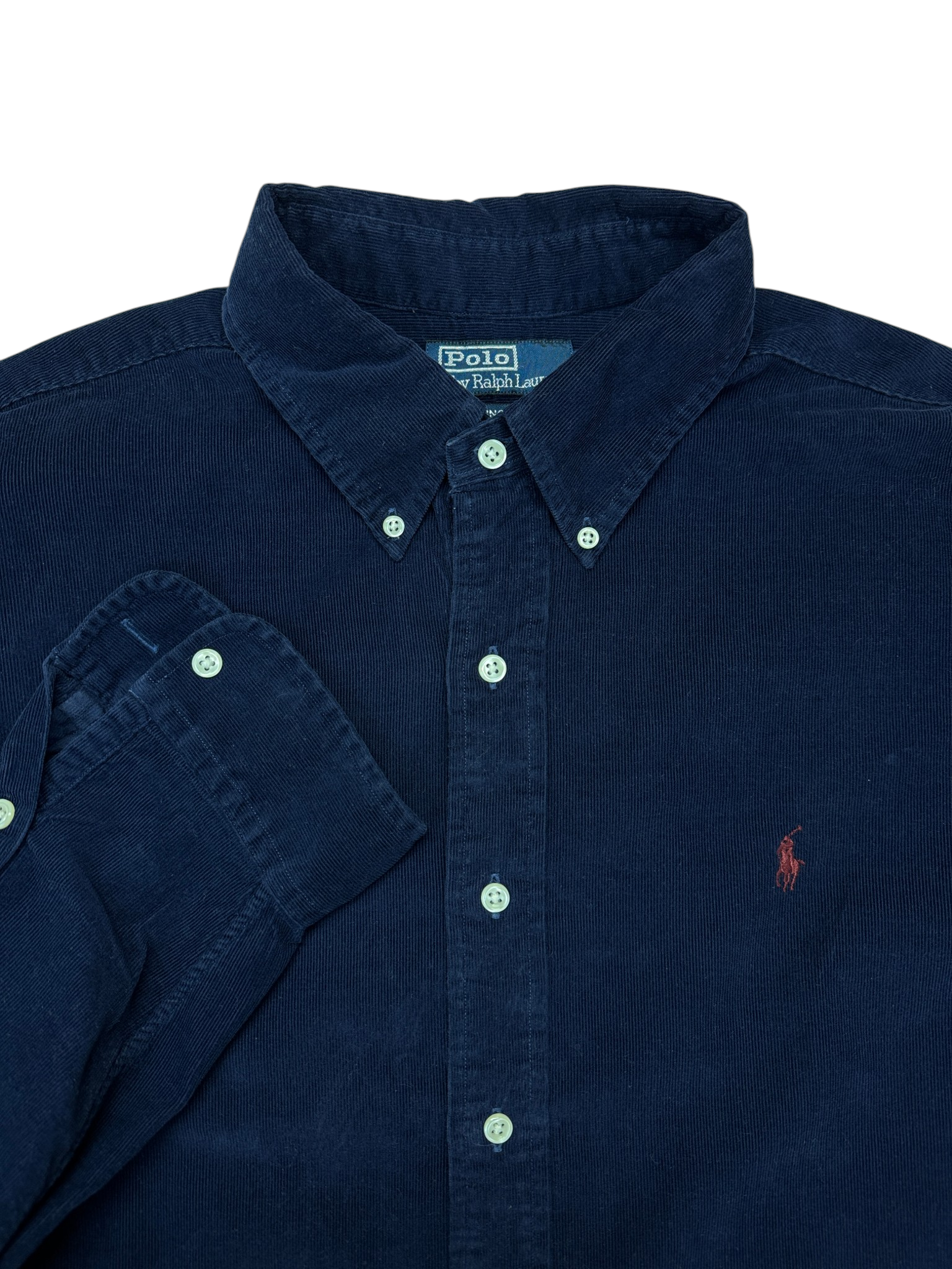 90s Ralph Lauren Kord Hemd Ellington Dunkelblau