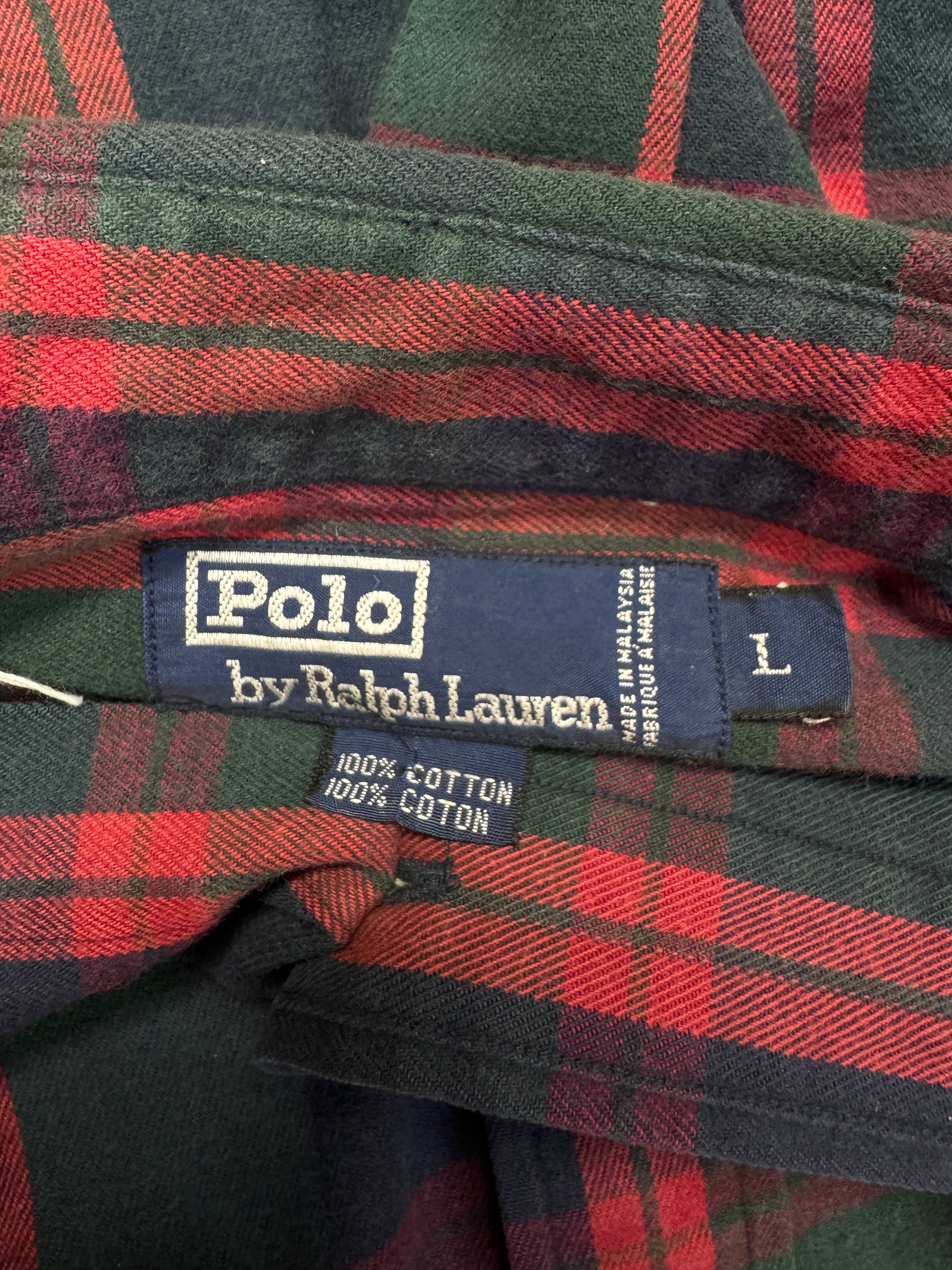 90s Ralph Lauren Button Down Hemd Tartan Check Ungetragen Blau Rot