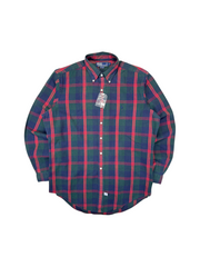 90s Ralph Lauren Button Down Hemd Tartan Check Ungetragen Blau Rot